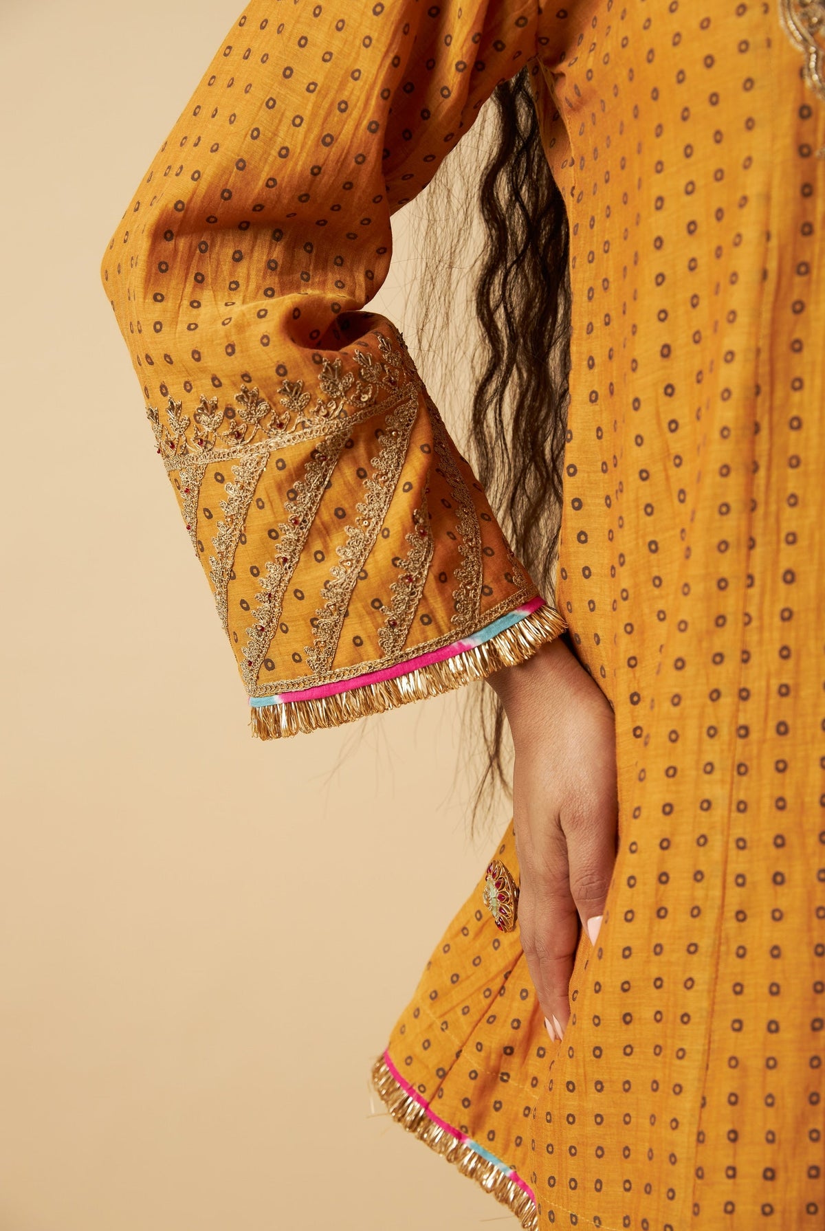 Basanti Bahaar Embroidered Kurta Set- Set of 3 - CiceroniKurta Set, Festive WearPants and Pajamas