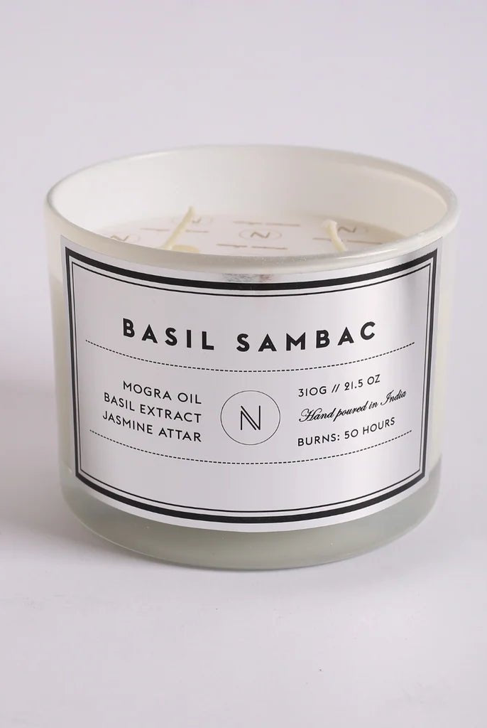 Basil Infused in Sambac Candle - CiceroniCandleNASO