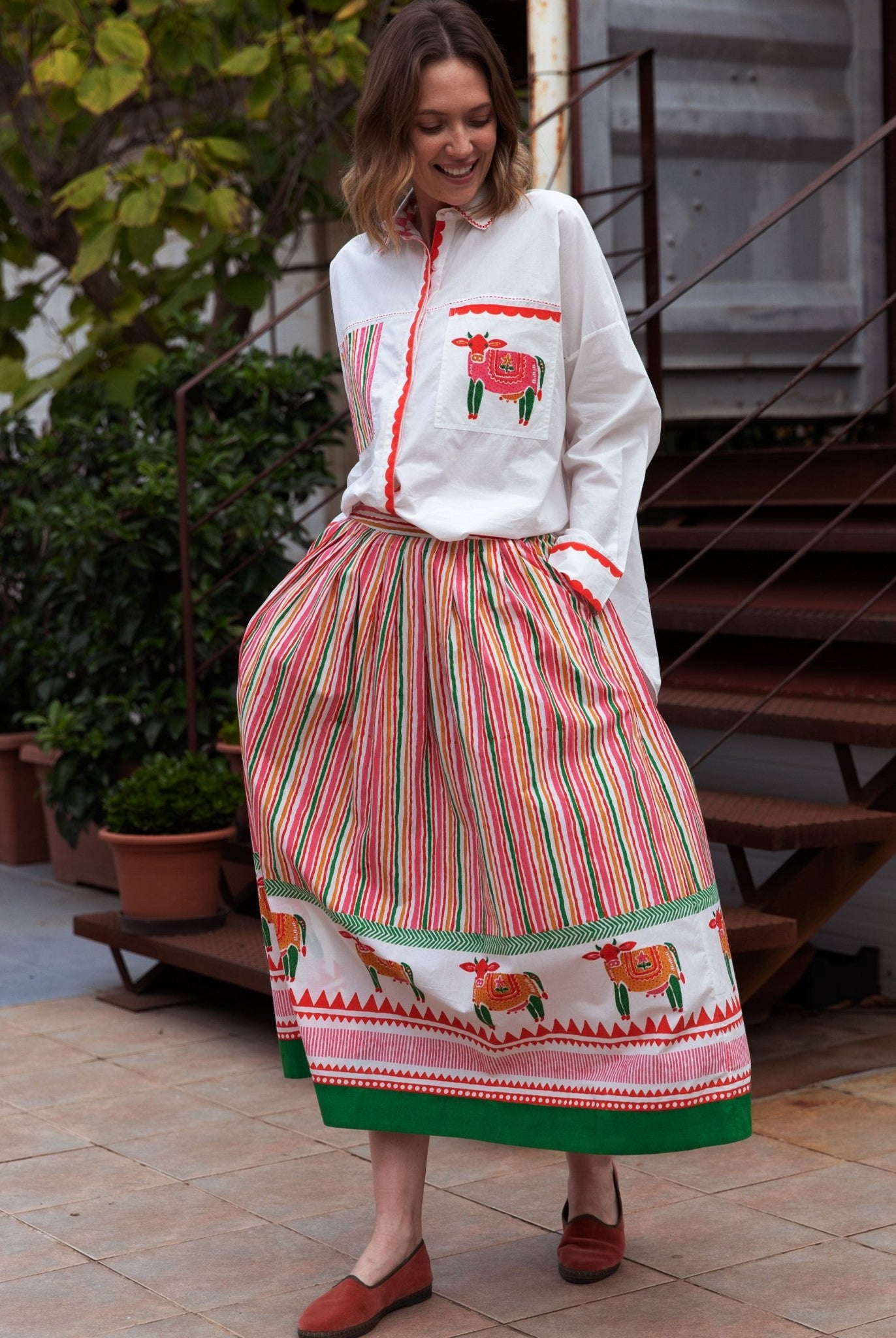 Bawari Skirt Cow Stripe - CiceroniSkirtsThe Raw India