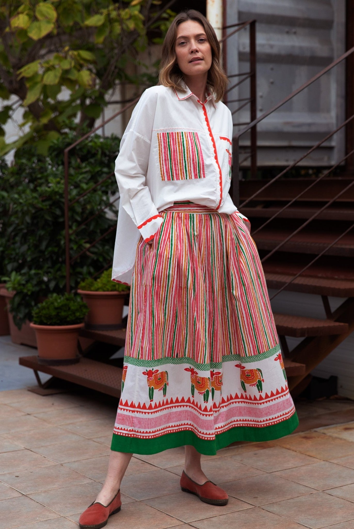Bawari Skirt Cow Stripe - CiceroniSkirtsThe Raw India