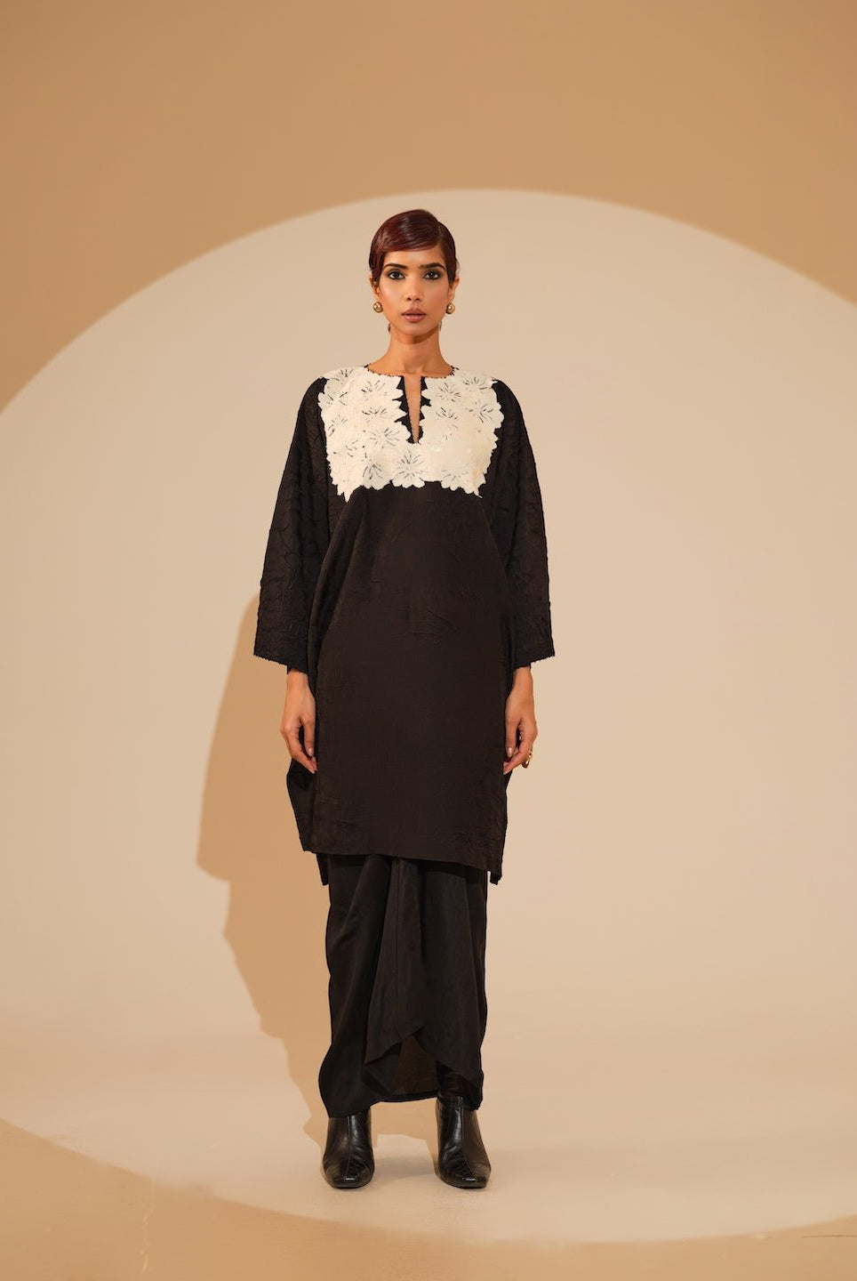 Beam Tunic - Black and Natural - CiceroniKurta, Everyday WearStoique