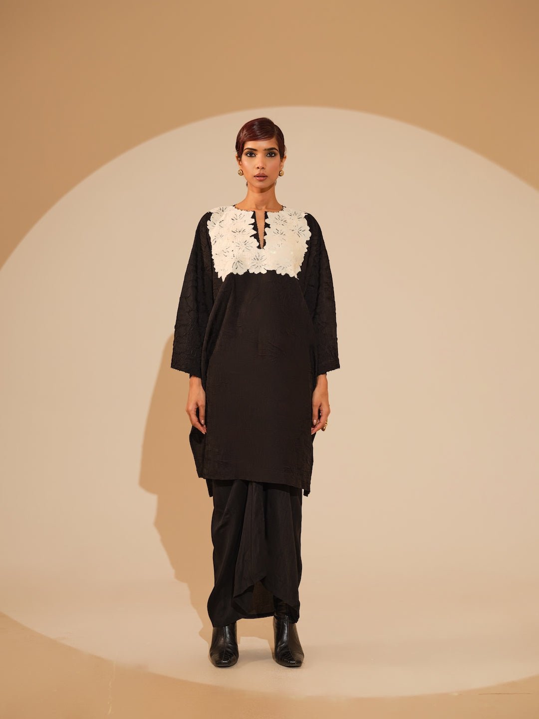 Beam Tunic - Black and Natural - CiceroniKurta, Everyday WearStoique