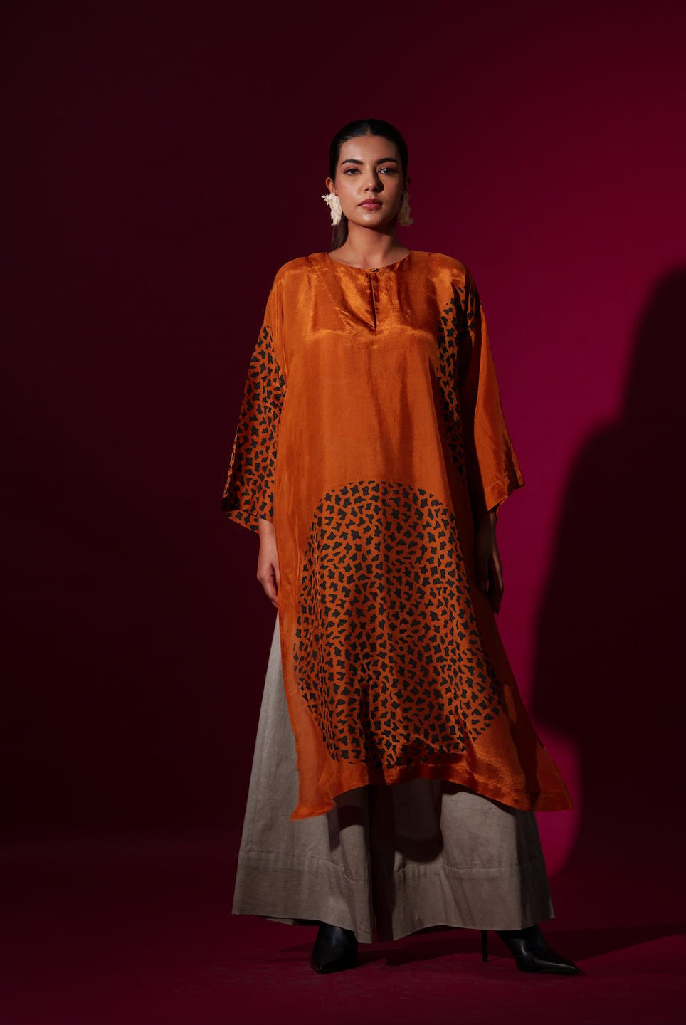 Beau Tunic - Rust Orange - CiceroniKurta, Festive WearStoique