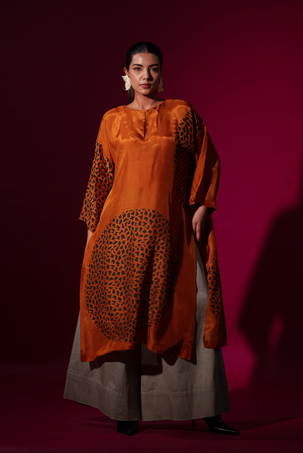 Beau Tunic - Rust Orange - CiceroniKurta, Festive WearStoique