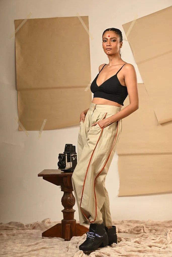 Beige Flared Pants - CiceroniPantsPrathaa