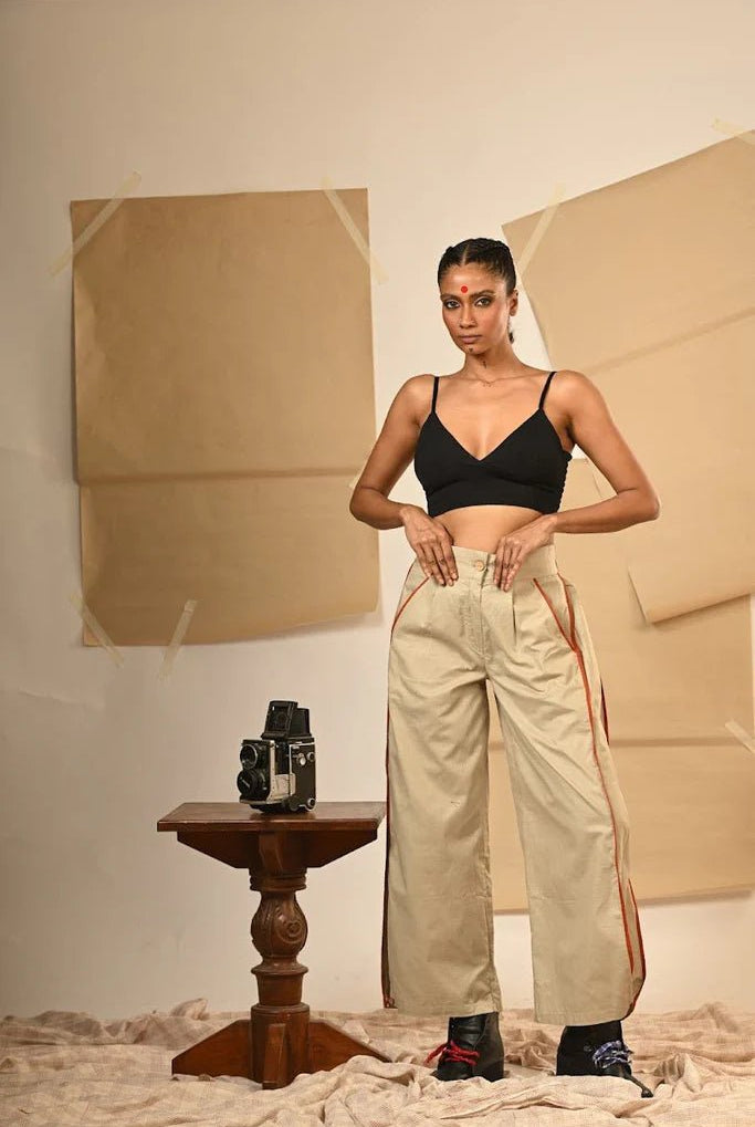 Beige Flared Pants - CiceroniPantsPrathaa