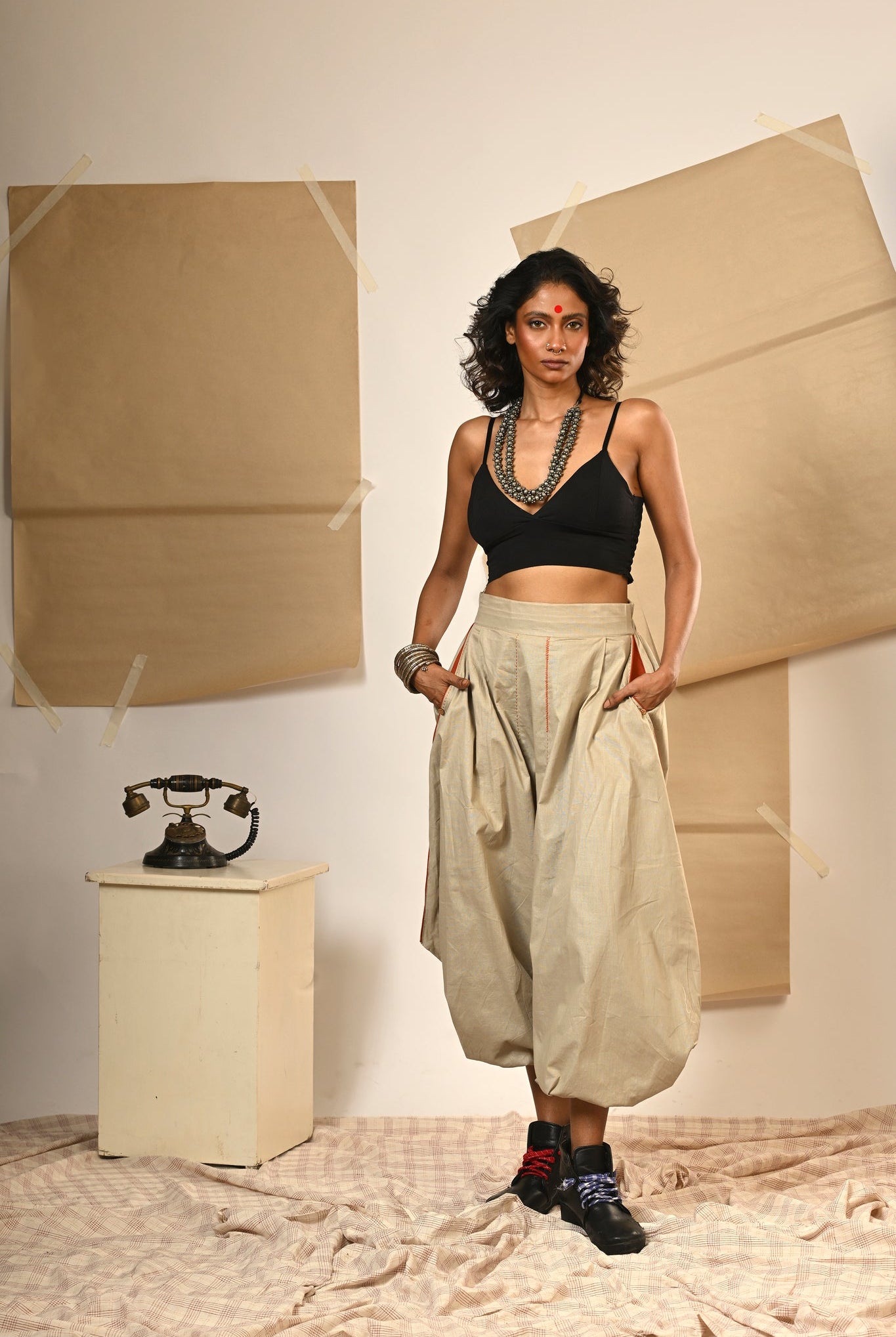 Beige Harem Pants - CiceroniPantsPrathaa