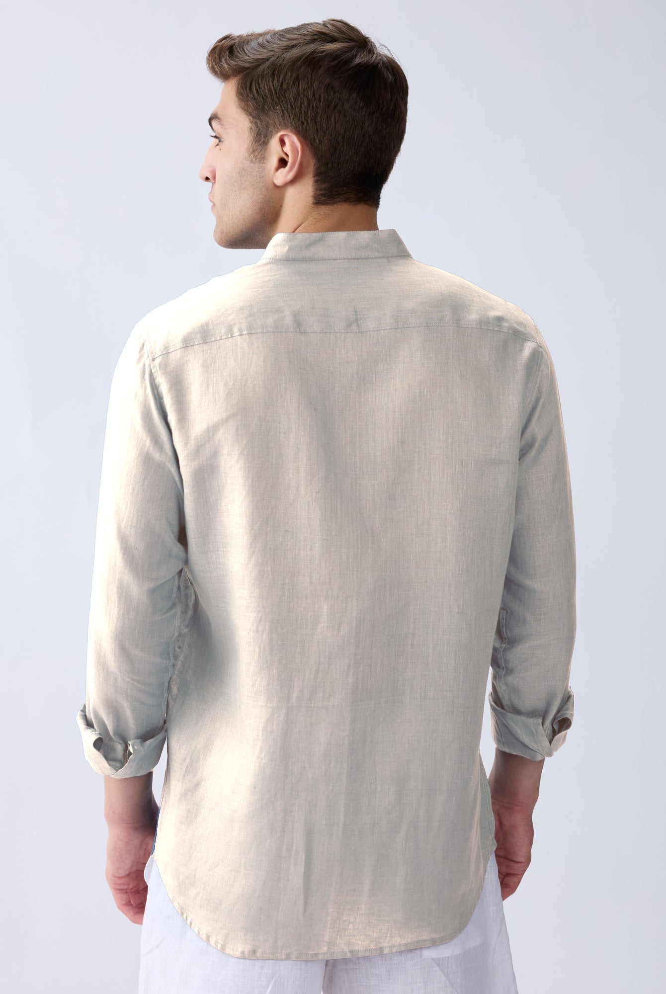 Beige Mandarin 100% Pure Linen Shirt - CiceroniMen Shirtsbhrāta