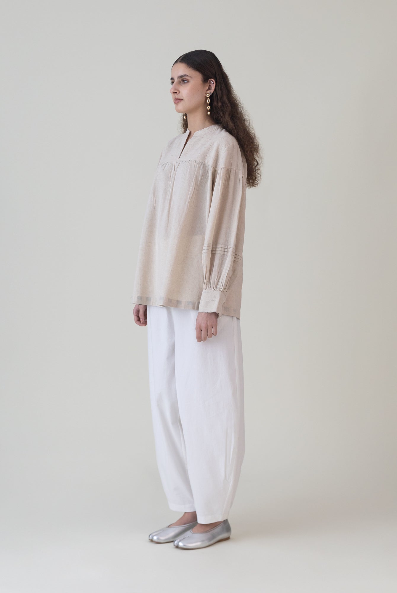 Beju Beige Top - CiceroniWomen ShirtsShades of India