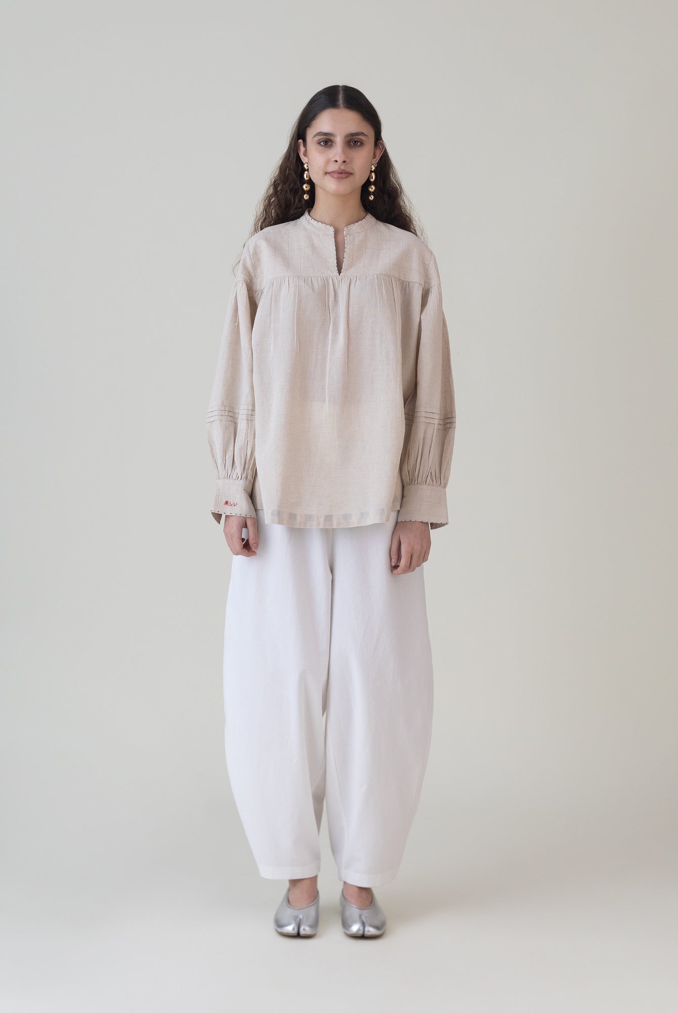 Beju Beige Top - CiceroniWomen ShirtsShades of India