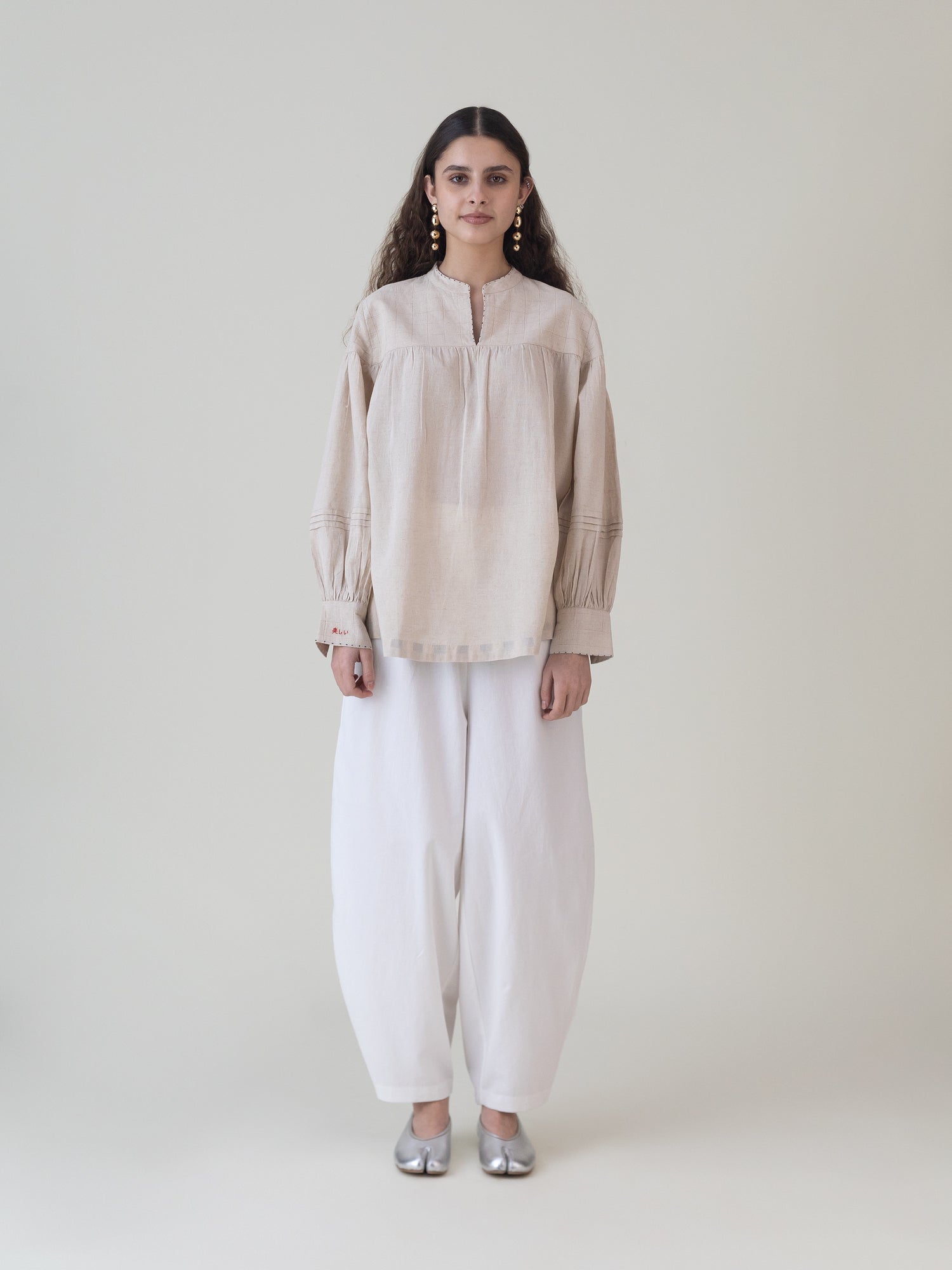 Beju Beige Top - CiceroniWomen ShirtsShades of India