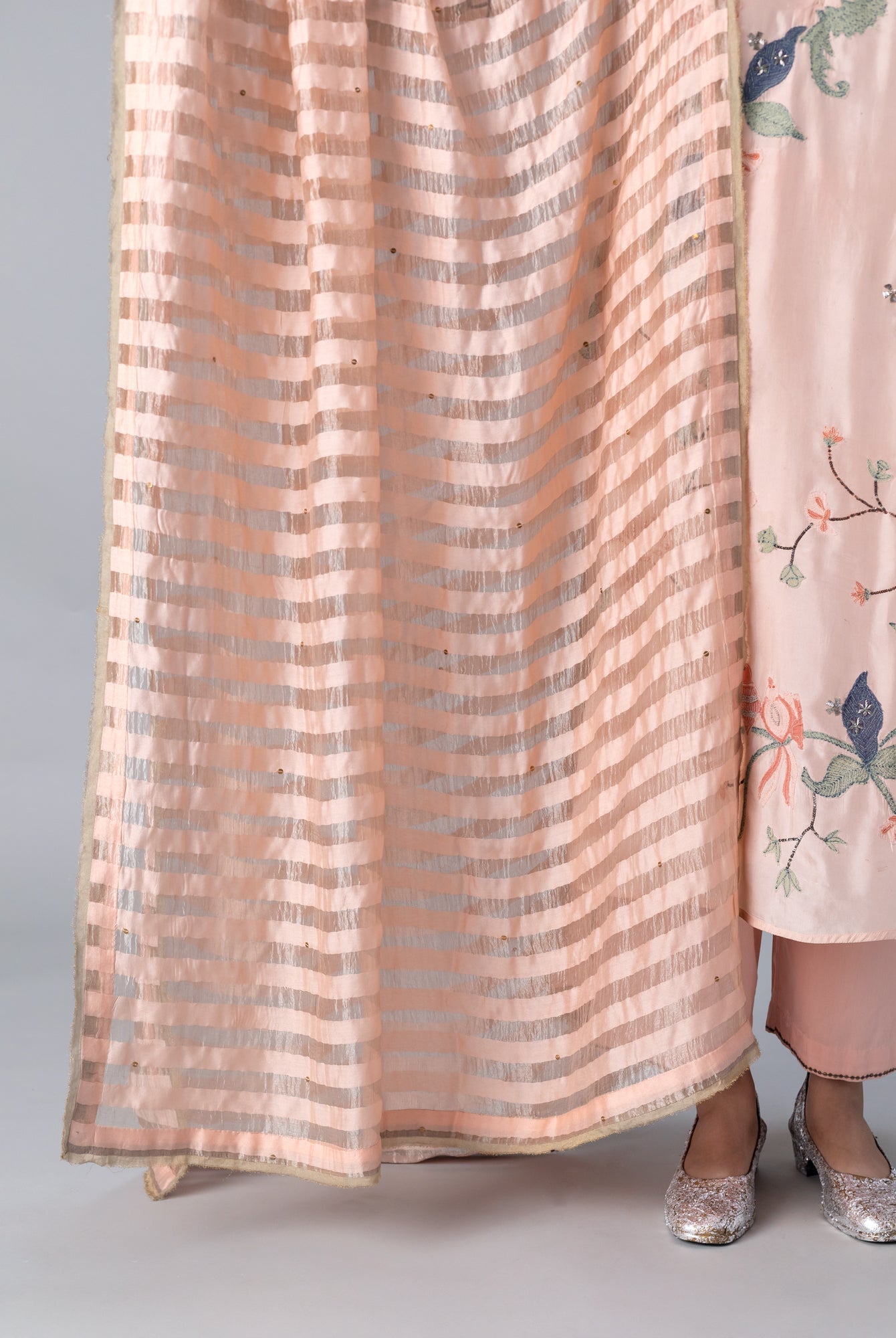 Bela Peach Dupatta - CiceroniDupattaShades of India