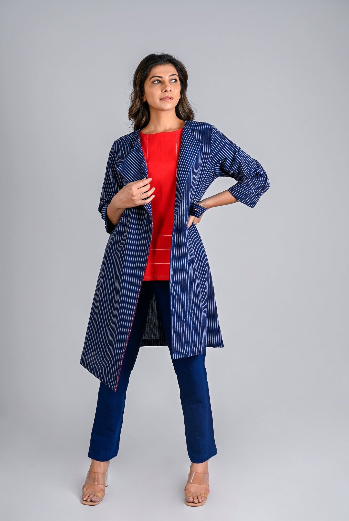 Belted Asymmetric Jacket - CiceroniJacketsRang by Rajvi