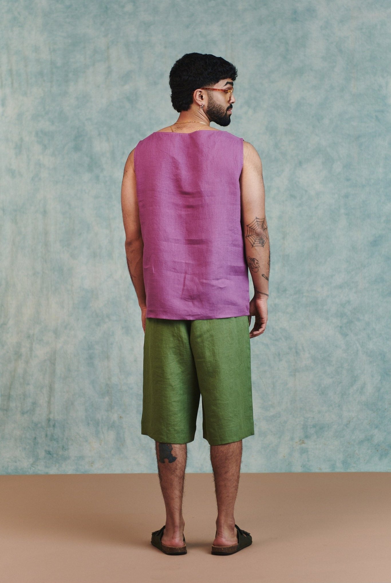 Berry Linen Men's Woven Vest - CiceroniVestSaphed