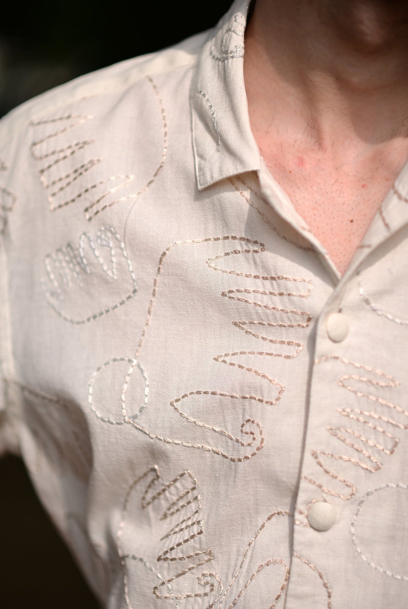 Biege Embroidered Shirt - CiceroniMen ShirtsRAAS Life