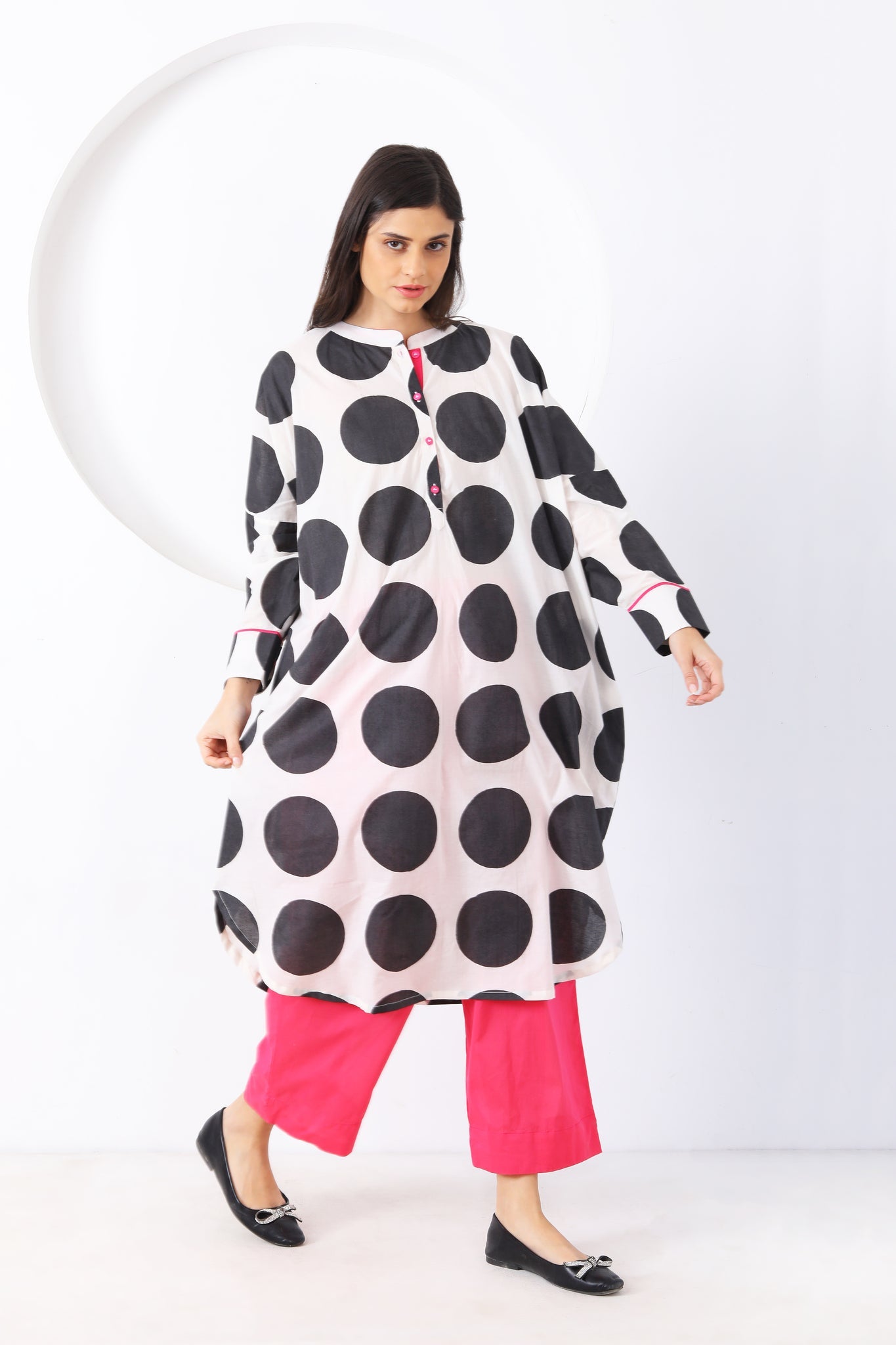 Bindi Co - ord Set - Black & Pink - CiceroniKurta Set, Everyday WearSheetal Joshi Verma