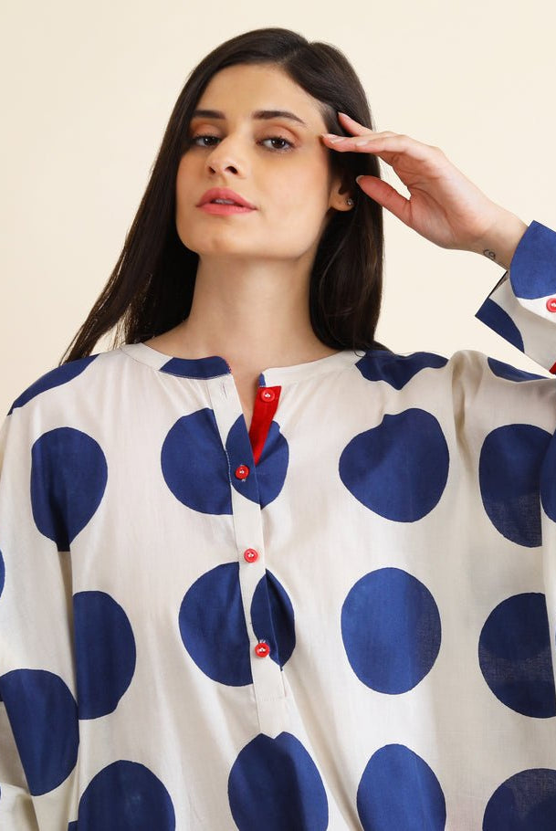 Bindi Co - ord Set - Indigo Blue & Red - CiceroniKurta Set, Everyday WearSheetal Joshi Verma