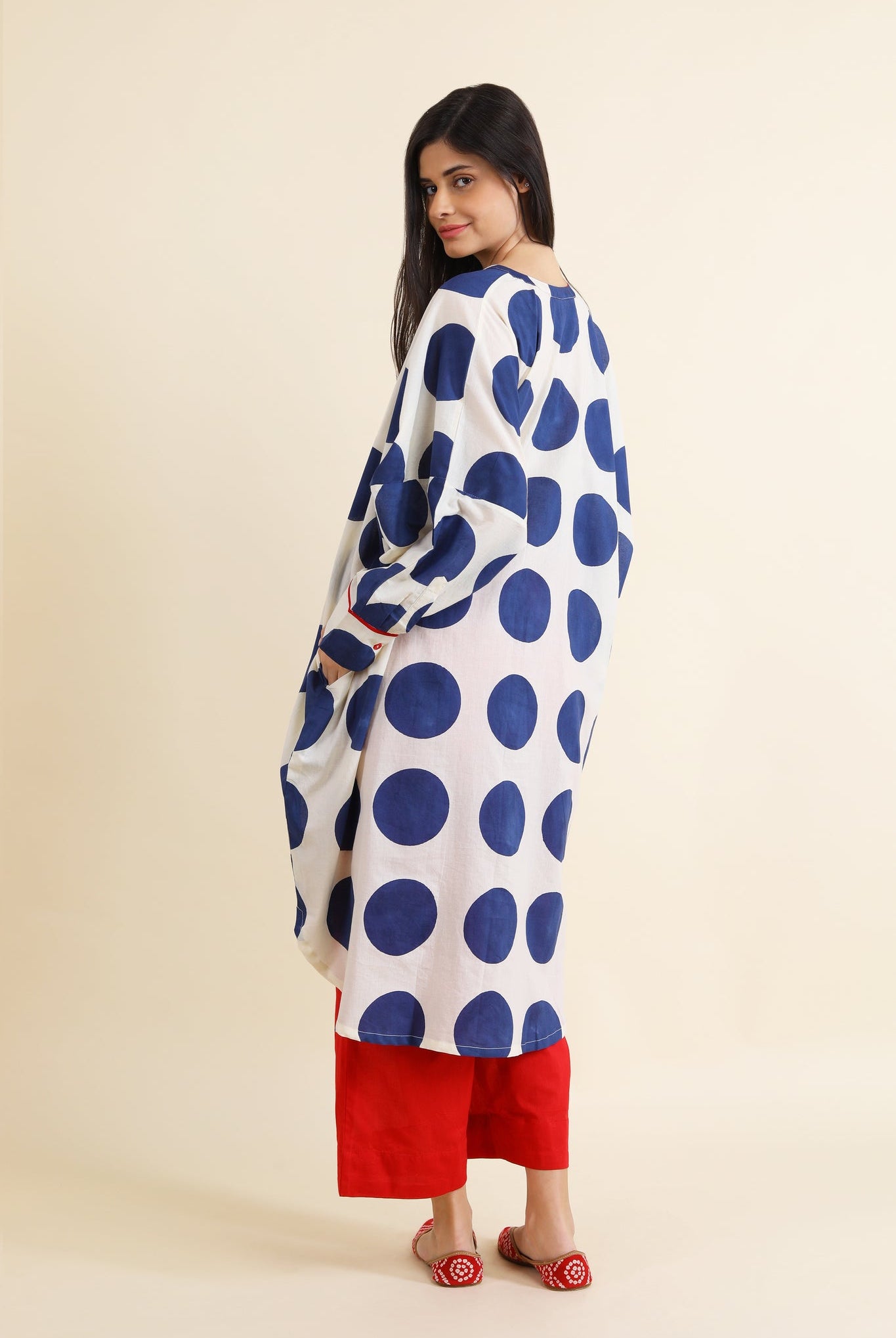 Bindi Co - ord Set - Indigo Blue & Red - CiceroniKurta Set, Everyday WearSheetal Joshi Verma