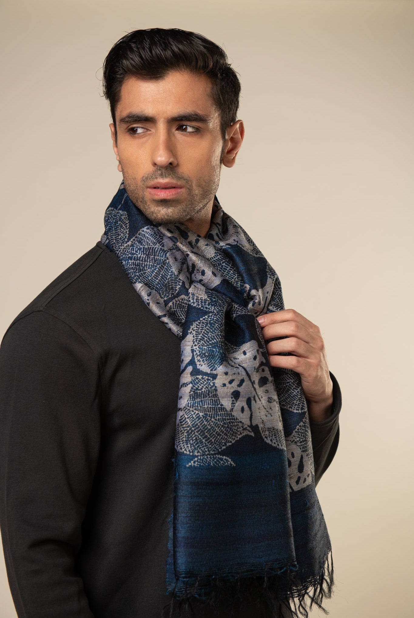 Birch Tussar Peace Silk Scarf - CiceroniMens ScarfAeshaane