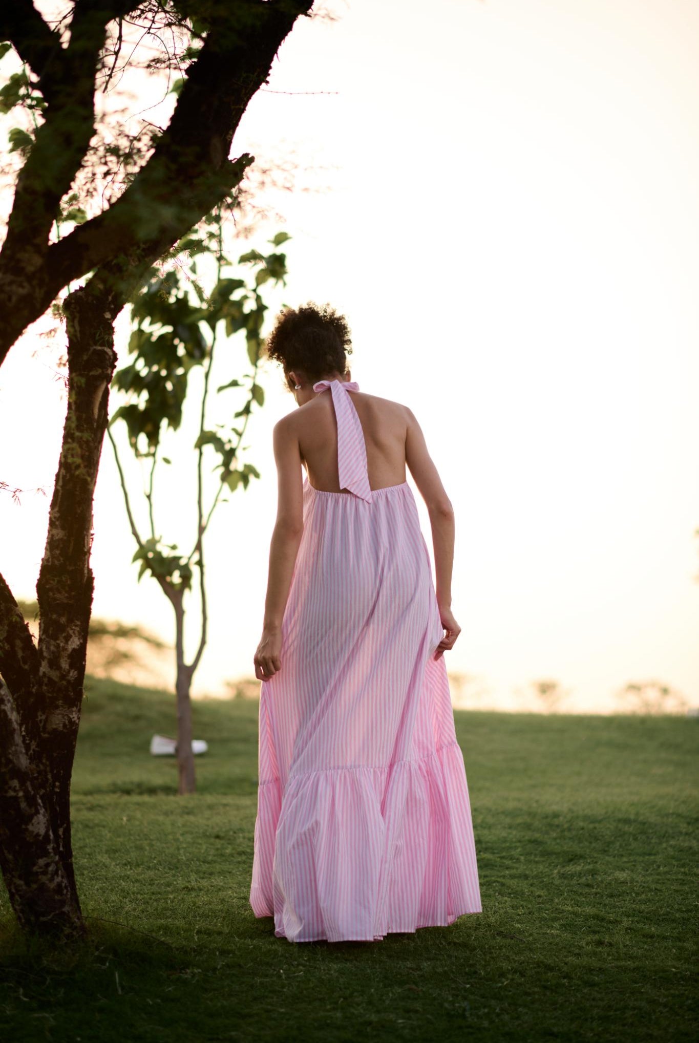 Birds of Paradise Dress - Pink Madras Stripes - CiceroniDressesRAAS Life