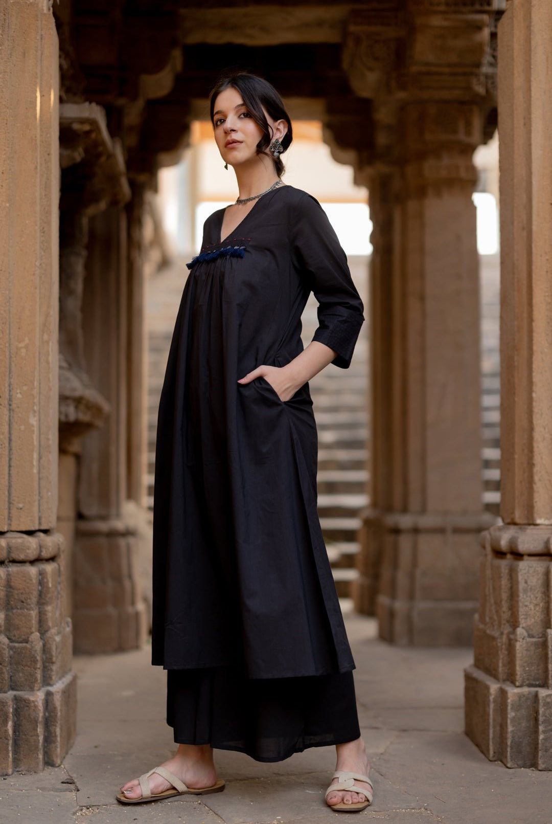 Black Earth Kurta Set - CiceroniKurta Set, Everyday WearMaidaan