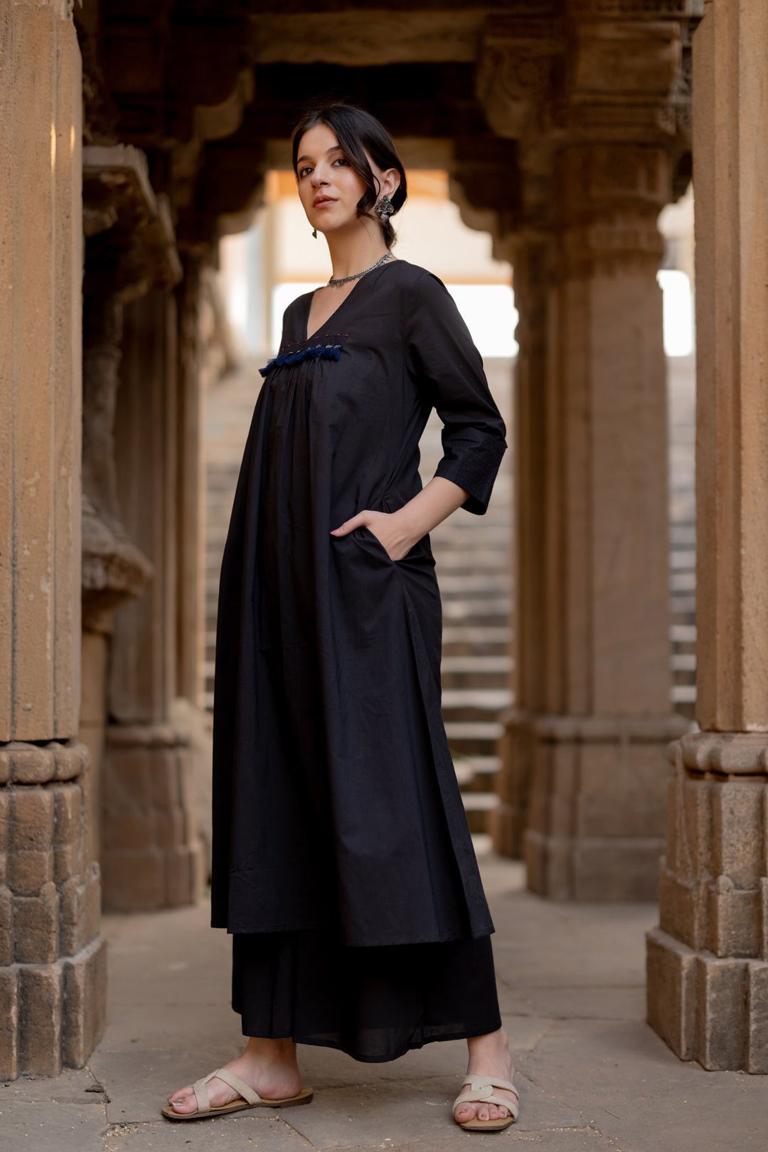 Black Earth Kurta Set - CiceroniKurta Set, Everyday WearMaidaan