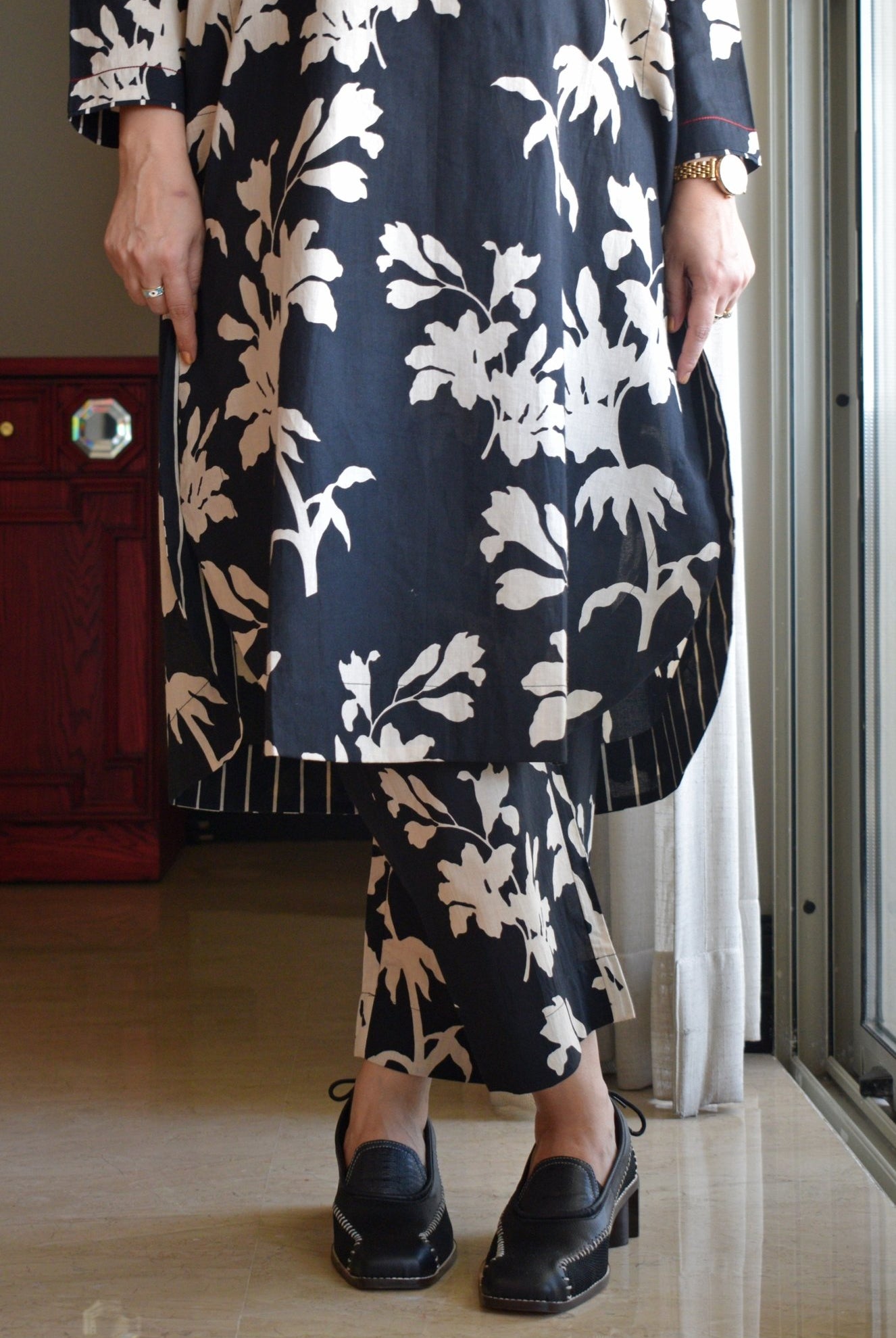 Black Floral Co - Ord Set - CiceroniKurta Set, Everyday WearHouse of Moxa