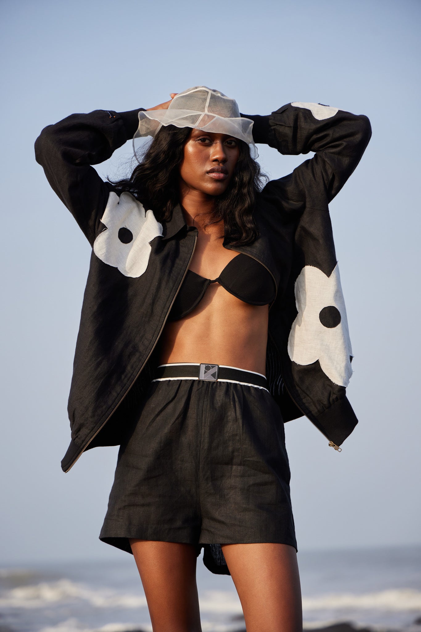 Black Linen Shorts - CiceroniShortsPriyanca Khanna