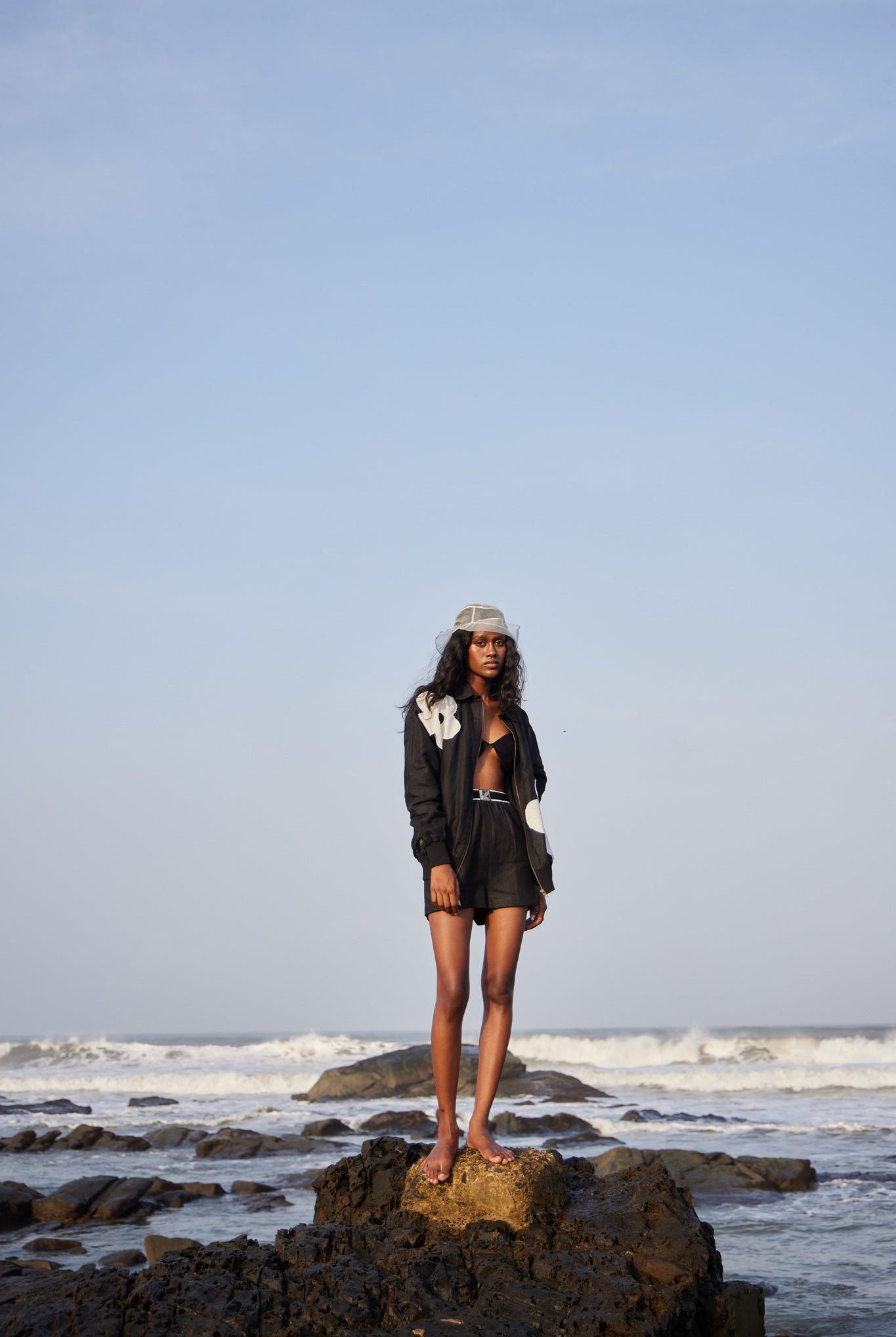 Black Linen Shorts - CiceroniShortsPriyanca Khanna