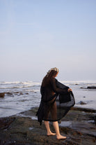 Black Linen Trench - CiceroniCapePriyanca Khanna