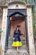 Black - Neon Gather Maxi Dress - CiceroniDressesNeora