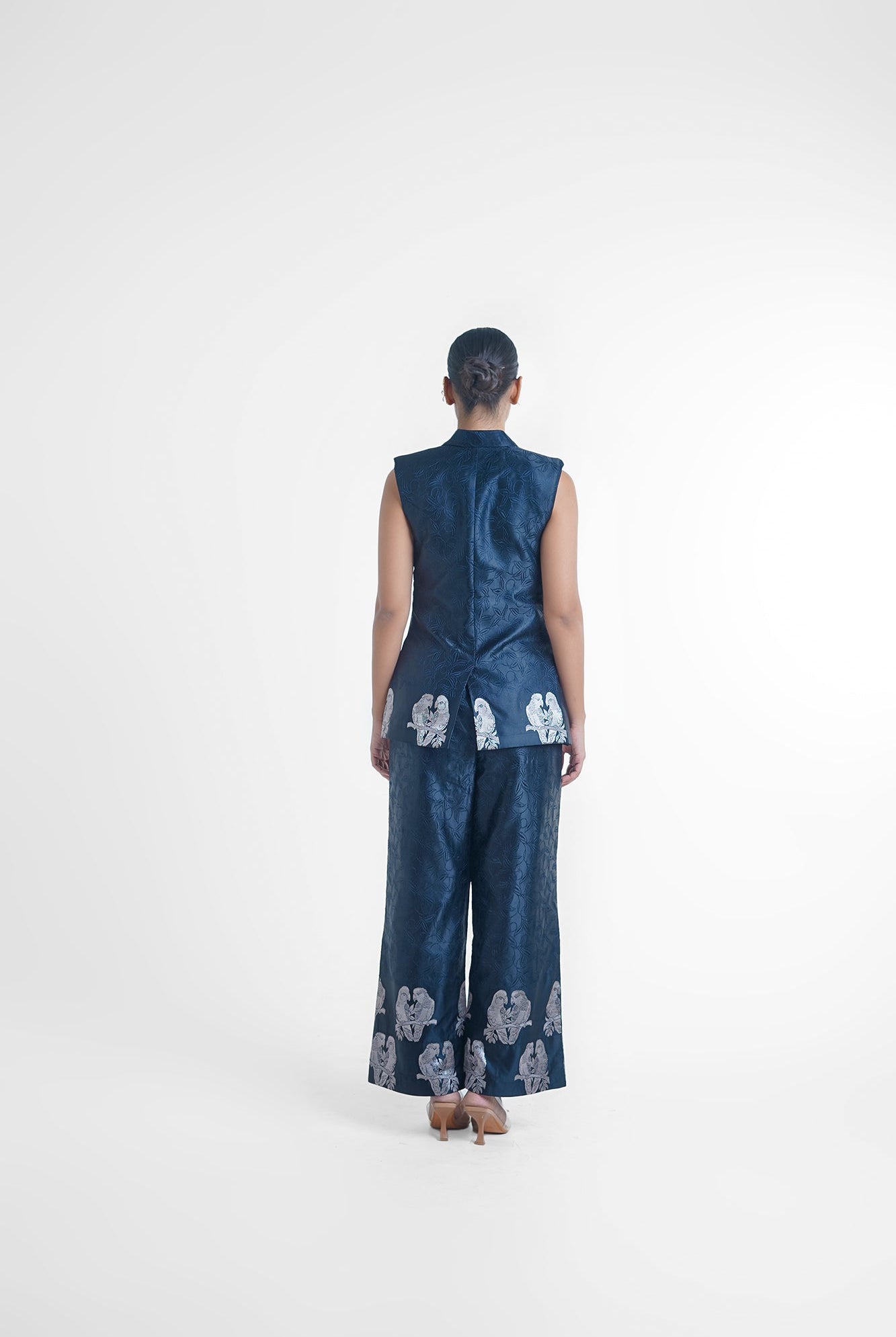 Black Parrot Silk Pantsuit - CiceroniCo - ord SetShriya Singhi