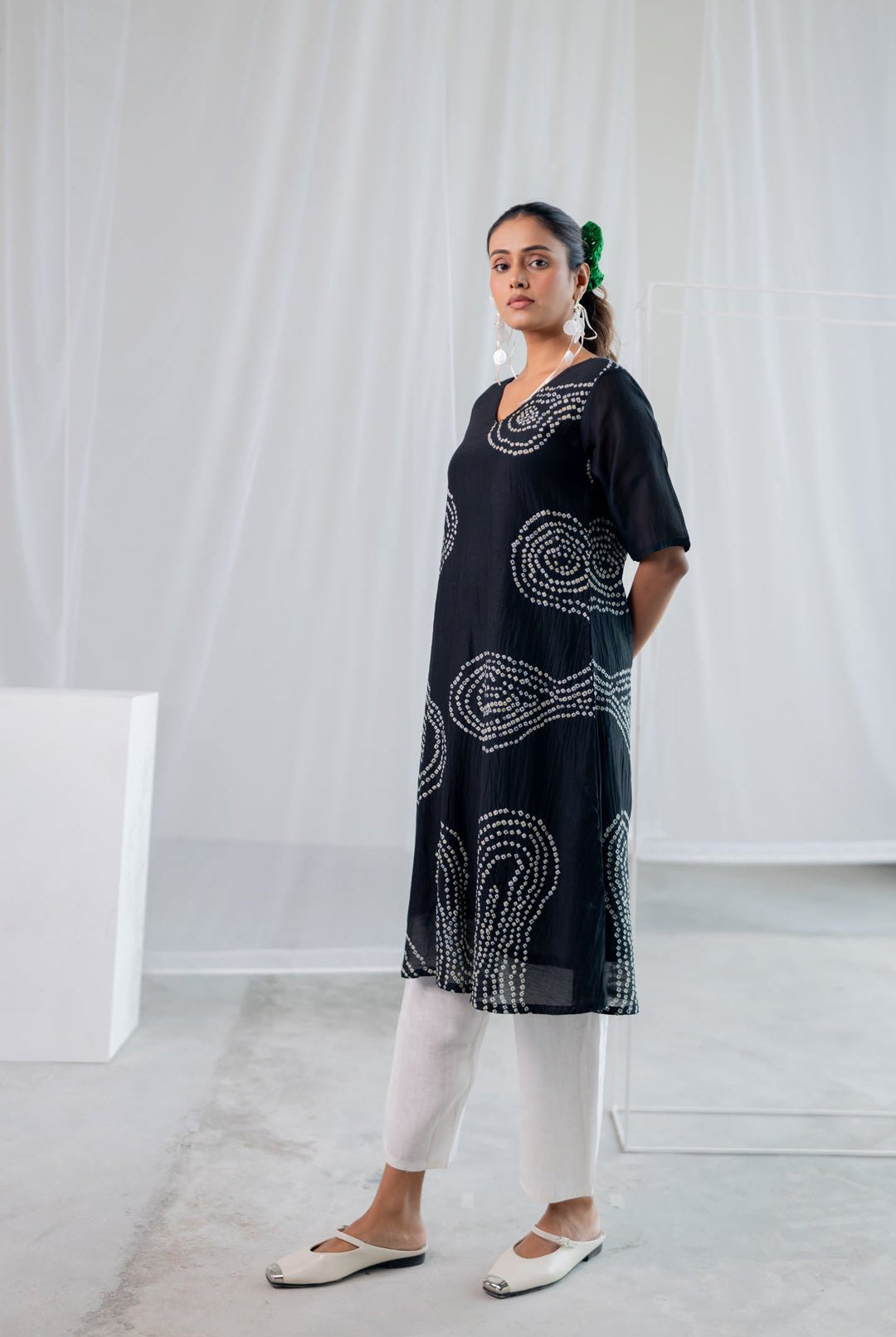 Black Sand Bandhani Kurta Set - CiceroniKurta Set, Everyday WearSilai Studio