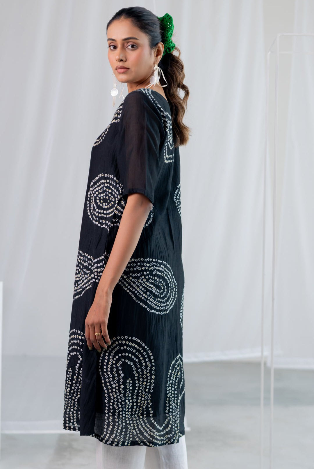 Black Sand Bandhani Kurta - CiceroniKurta Set, Everyday WearSilai Studio