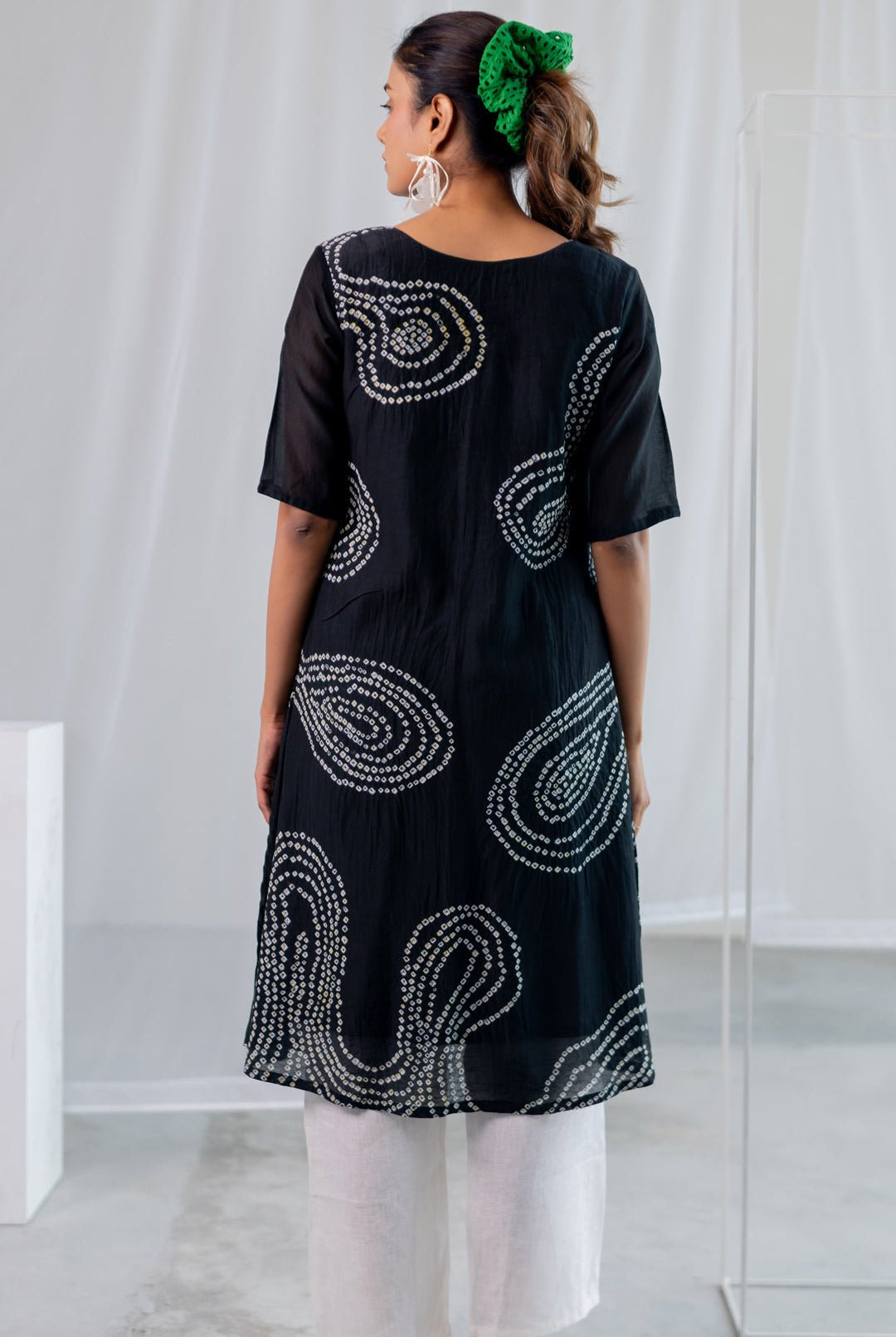 Black Sand Bandhani Kurta - CiceroniKurta Set, Everyday WearSilai Studio
