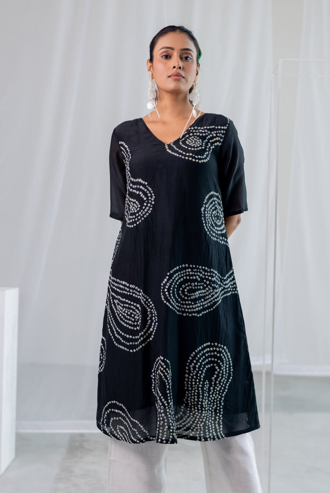 Black Sand Bandhani Kurta - CiceroniKurta Set, Everyday WearSilai Studio