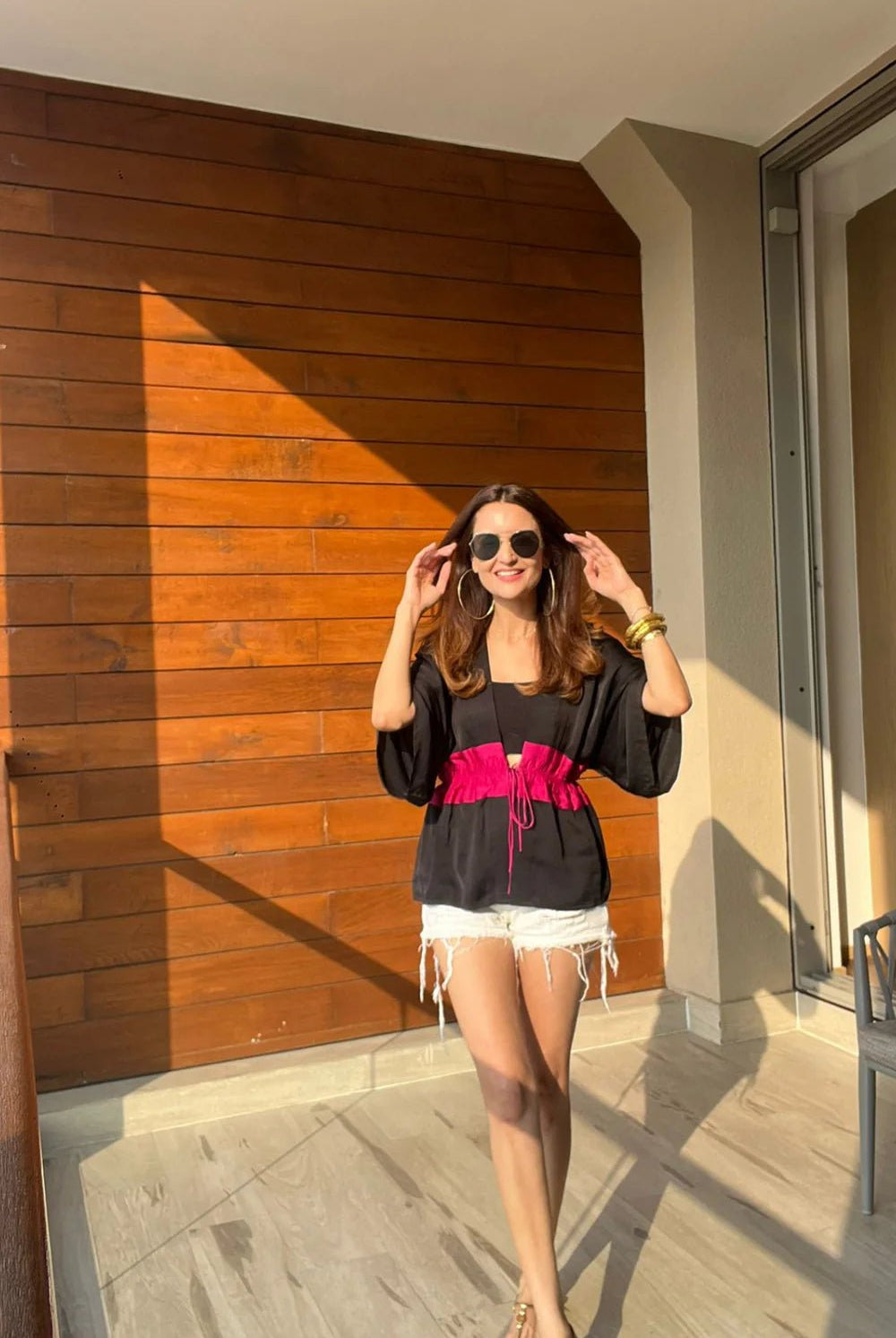 Black - Wine Short Cape - CiceroniTopsNeora