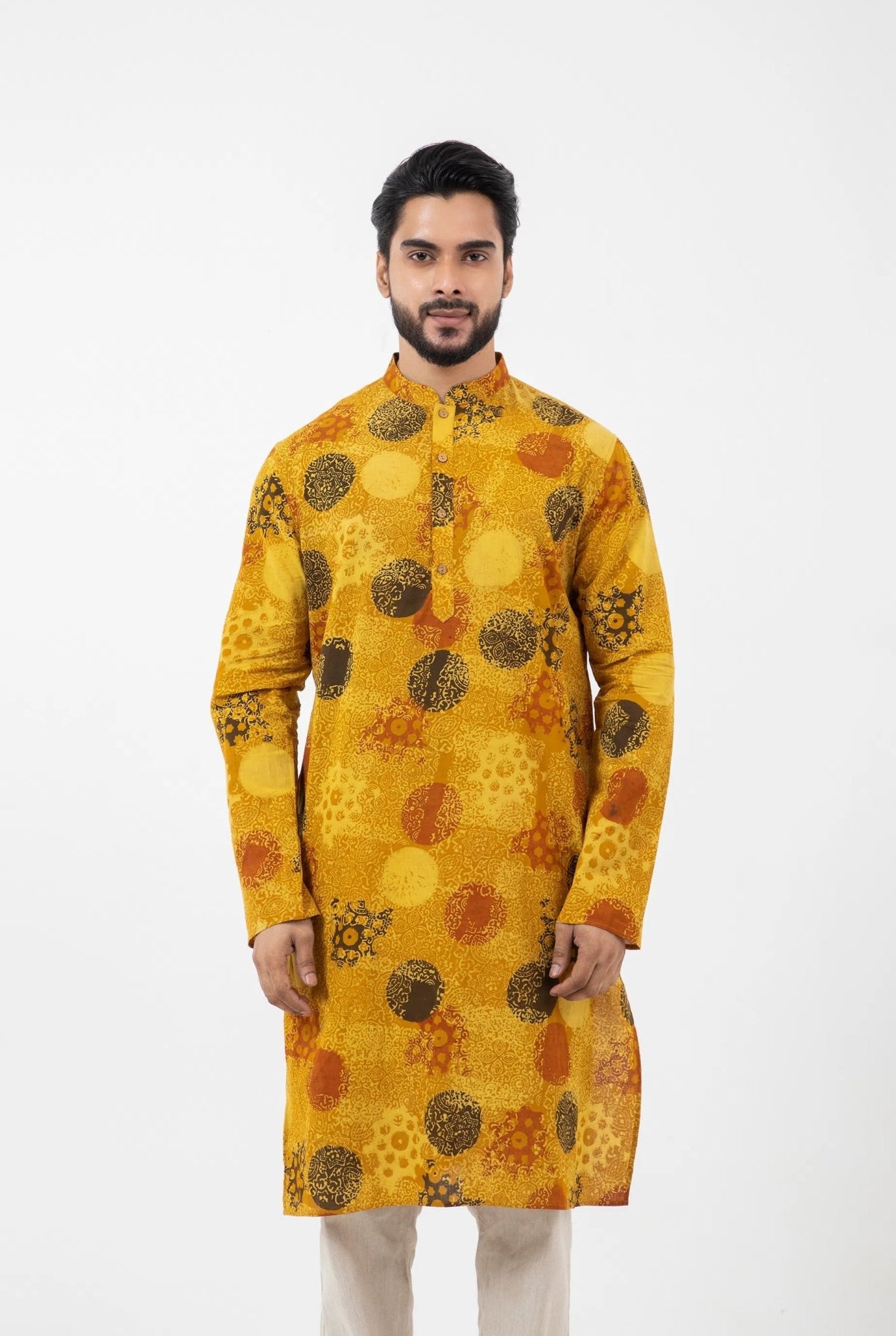 Block printed Sunshine Knee Length Kurta - CiceroniKurta, Festive WearInkriti
