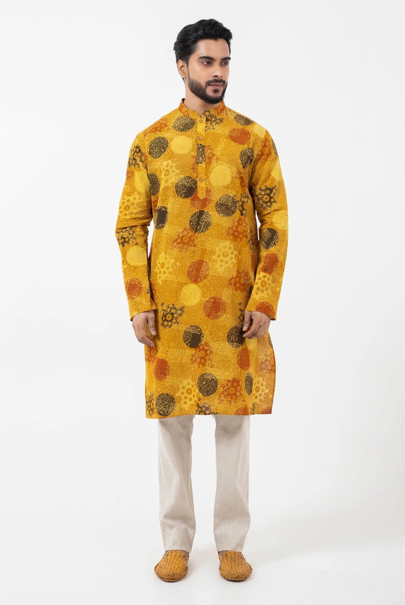 Block printed Sunshine Knee Length Kurta - CiceroniKurta, Festive WearInkriti