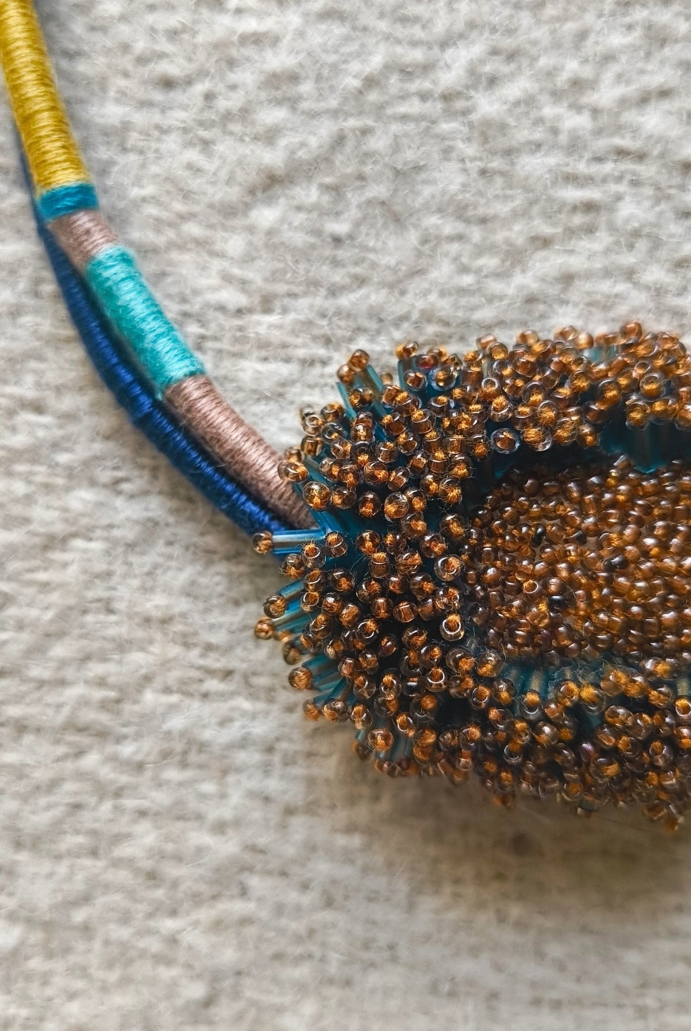 Bloom Sculpture Neckpiece - Orange - CiceroniNeckpieceBandish