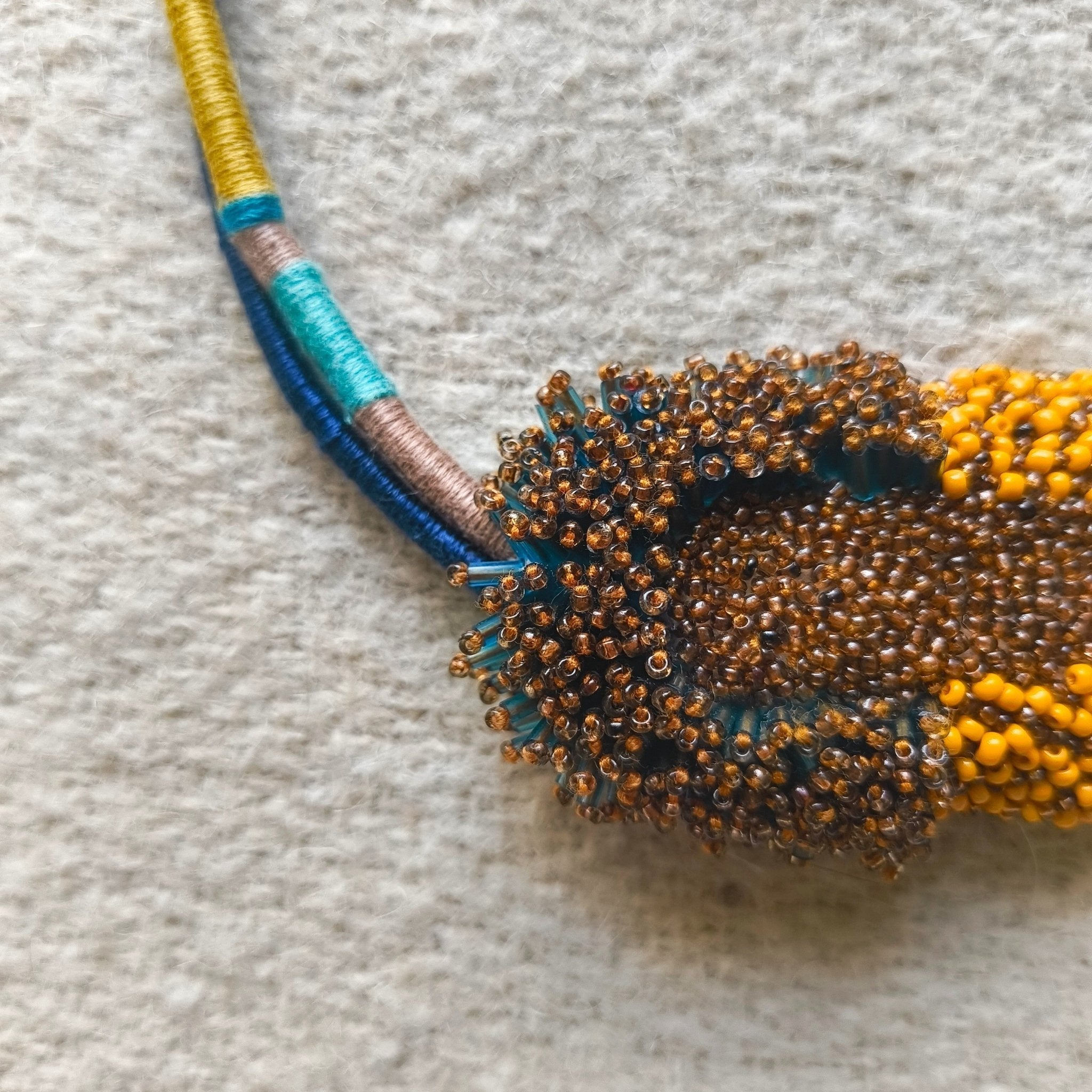 Bloom Sculpture Neckpiece - Orange - CiceroniNeckpieceBandish