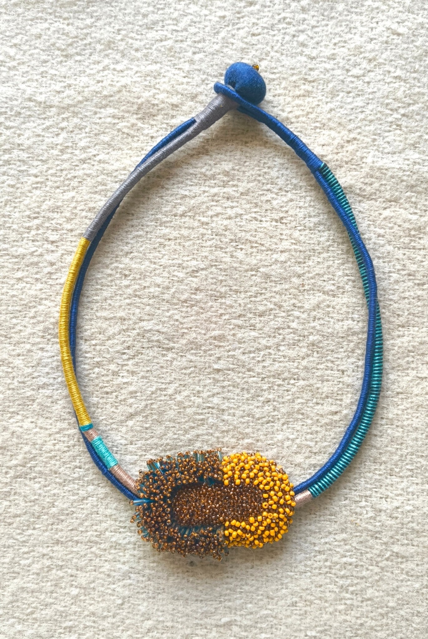 Bloom Sculpture Neckpiece - Orange - CiceroniNeckpieceBandish