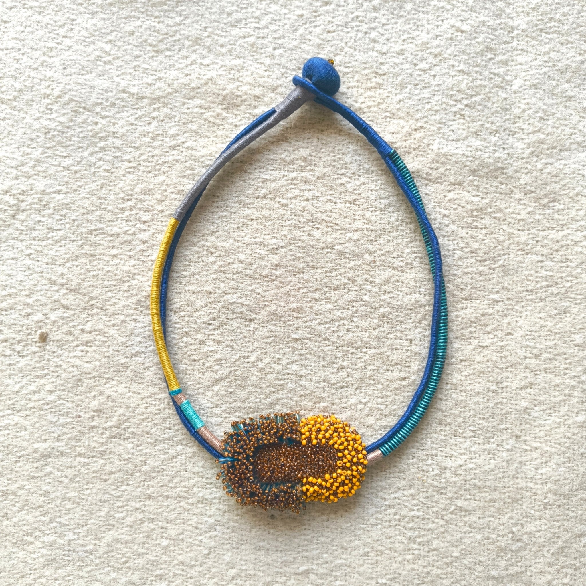 Bloom Sculpture Neckpiece - Orange - CiceroniNeckpieceBandish