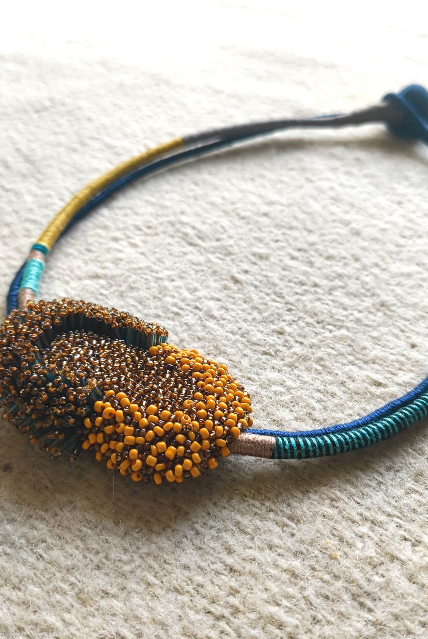 Bloom Sculpture Neckpiece - Orange - CiceroniNeckpieceBandish