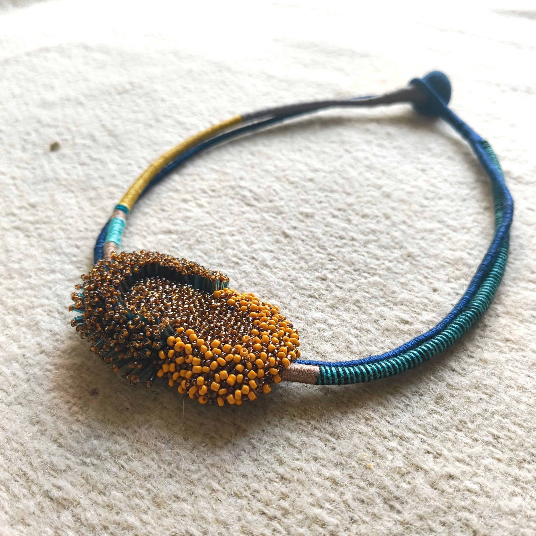 Bloom Sculpture Neckpiece - Orange - CiceroniNeckpieceBandish