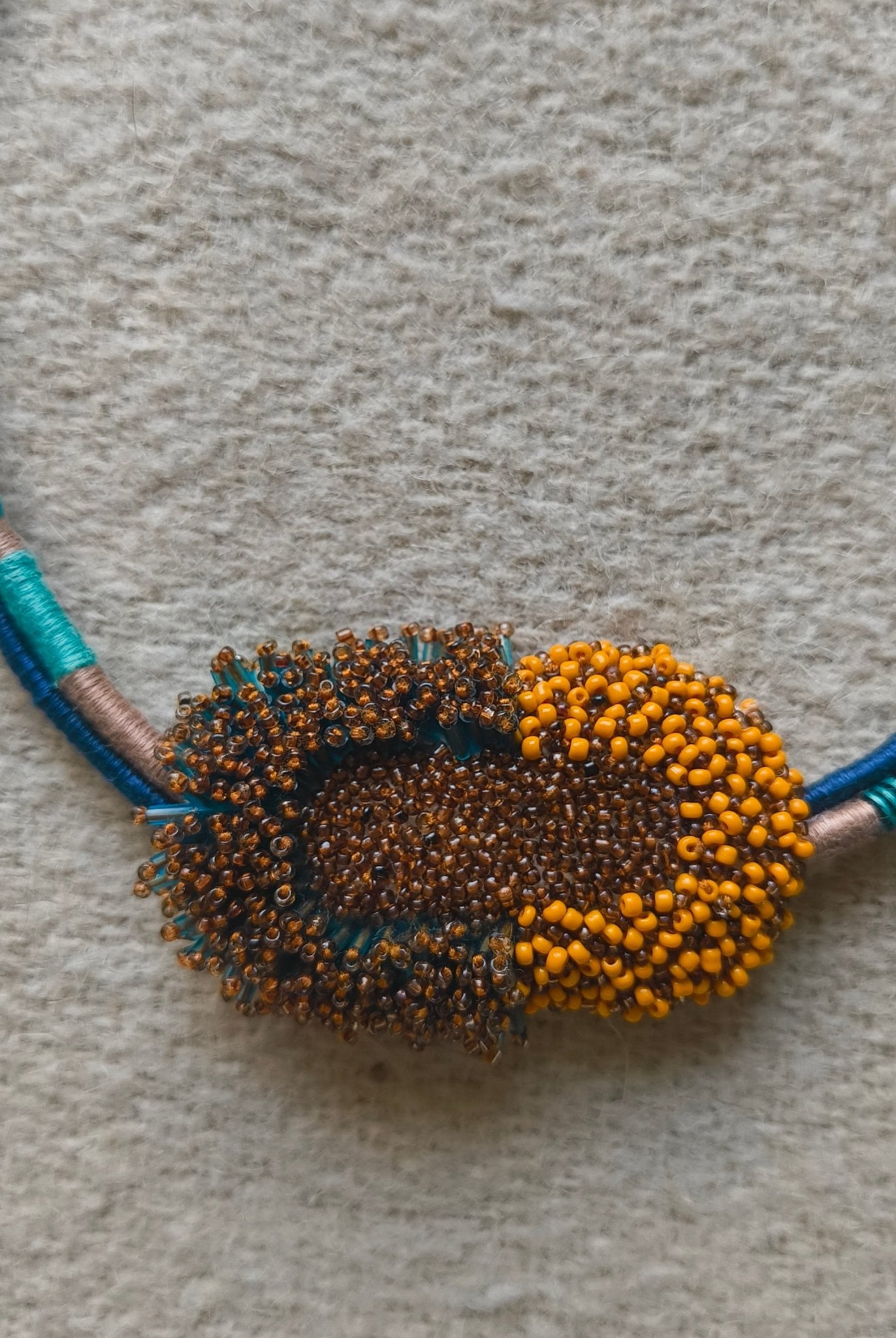 Bloom Sculpture Neckpiece - Orange - CiceroniNeckpieceBandish