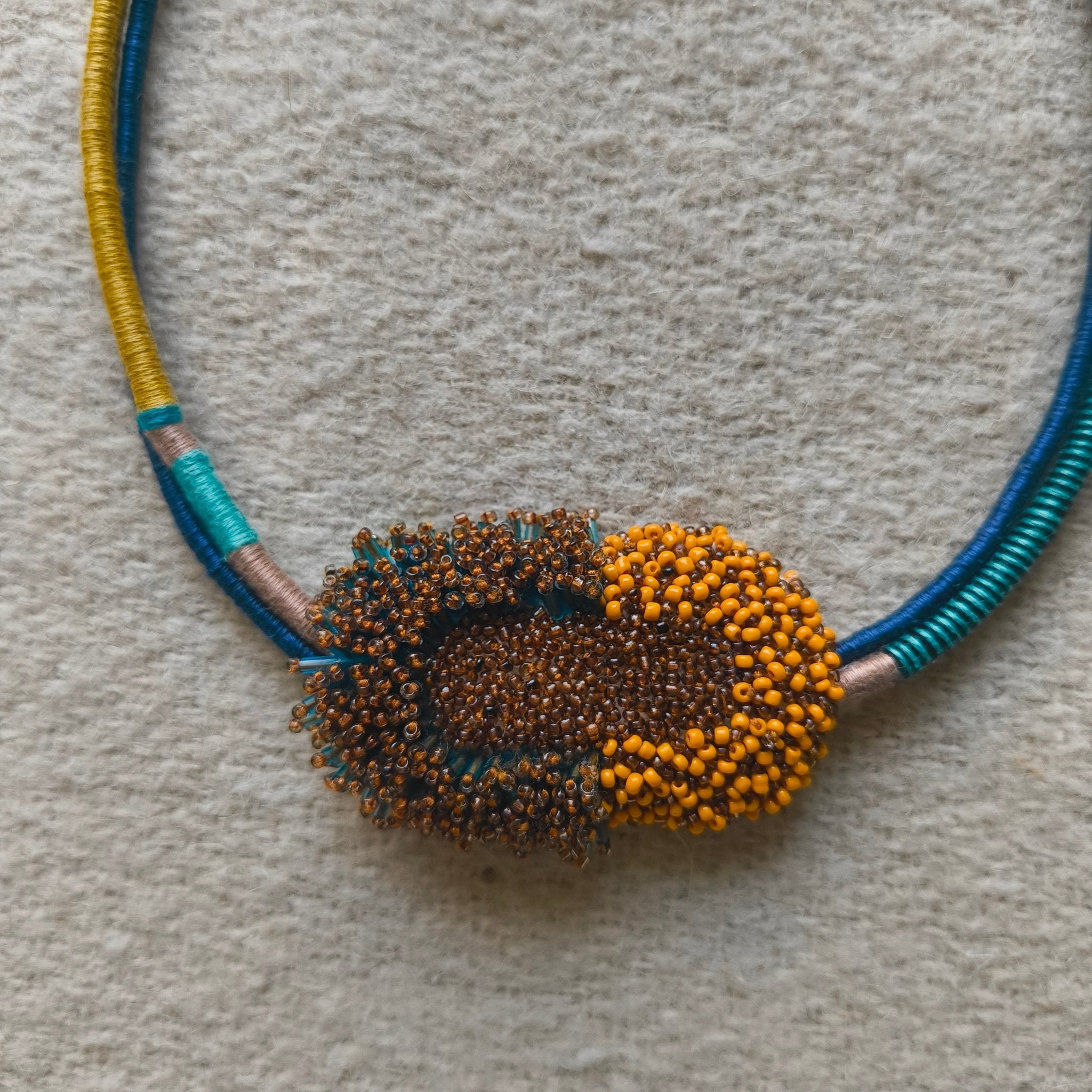 Bloom Sculpture Neckpiece - Orange - CiceroniNeckpieceBandish