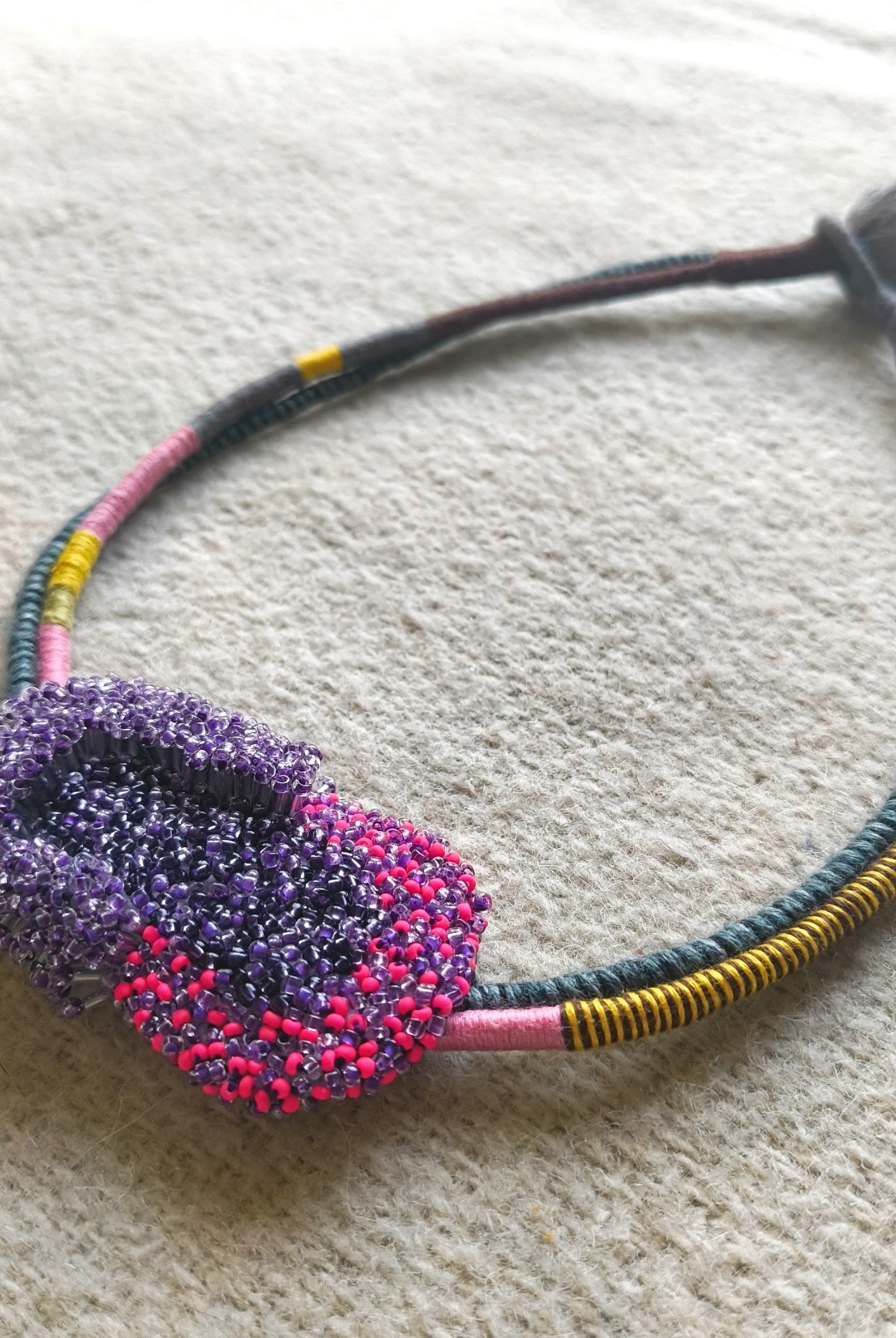 Bloom Sculpture Neckpiece - Pink - CiceroniNeckpieceBandish