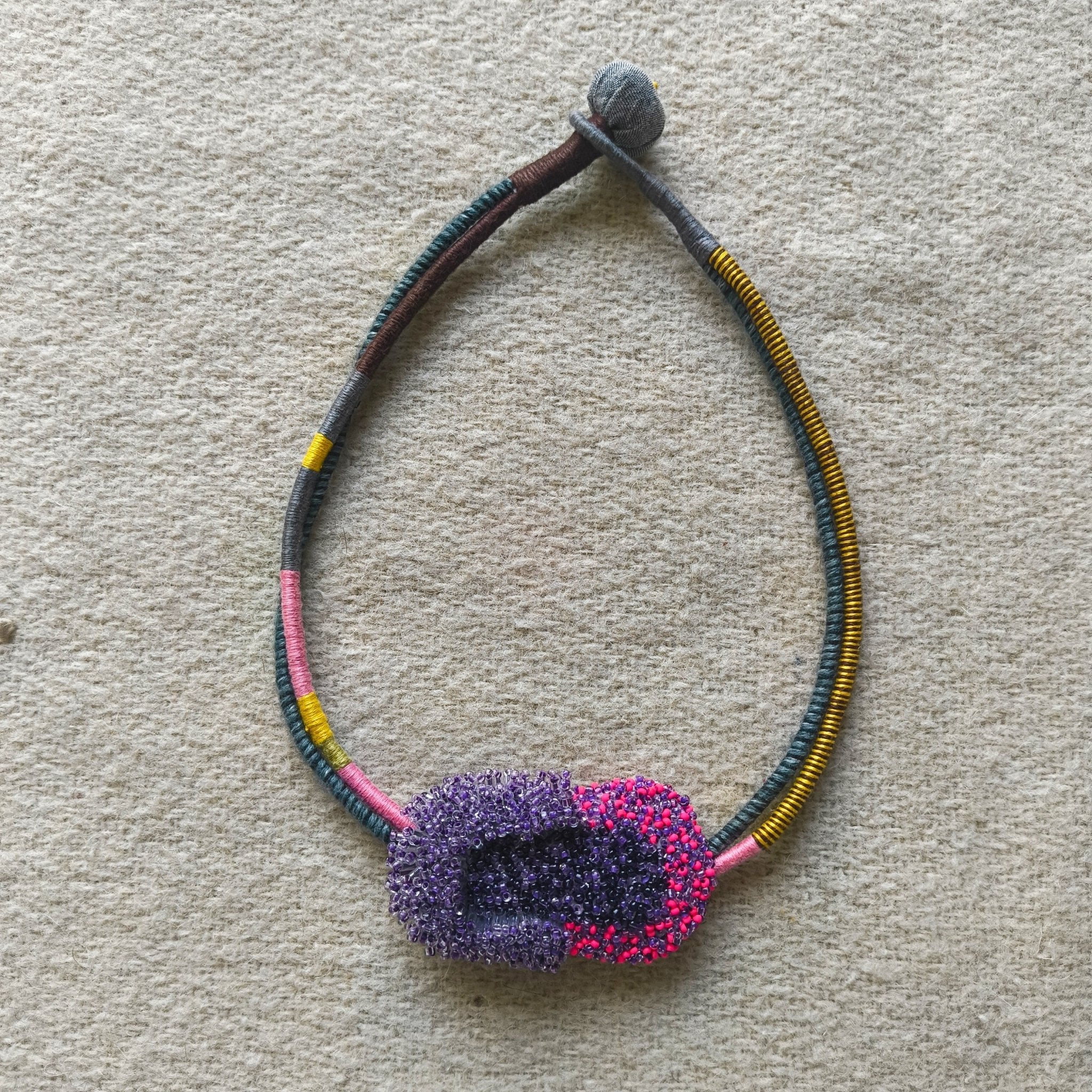 Bloom Sculpture Neckpiece - Pink - CiceroniNeckpieceBandish