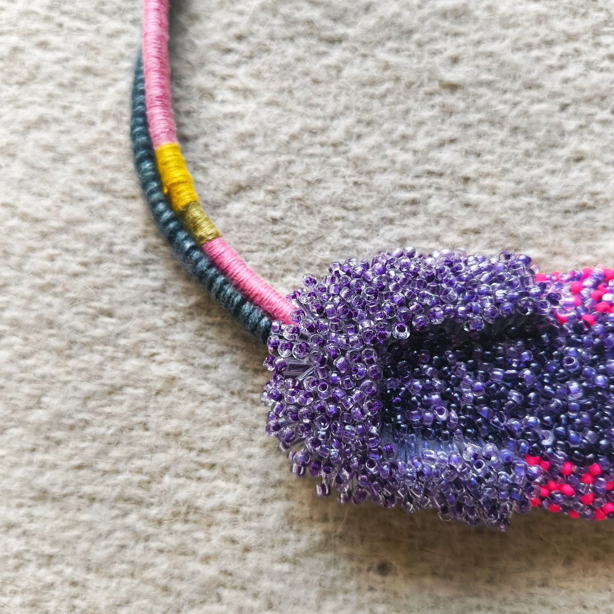 Bloom Sculpture Neckpiece - Pink - CiceroniNeckpieceBandish